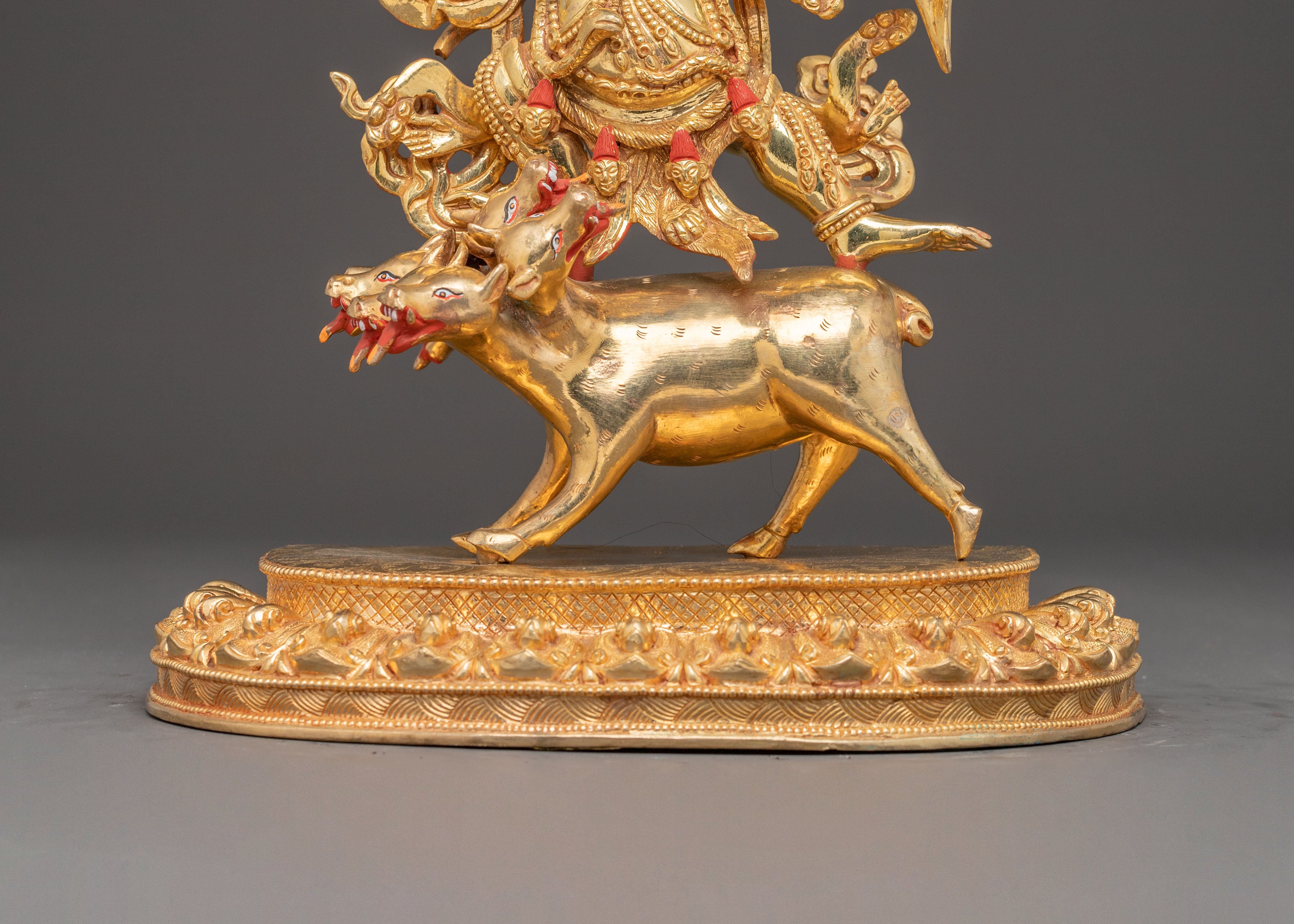 Handmade Dorje Gotrab Golden Statue | Tibetan Buddhist Deity