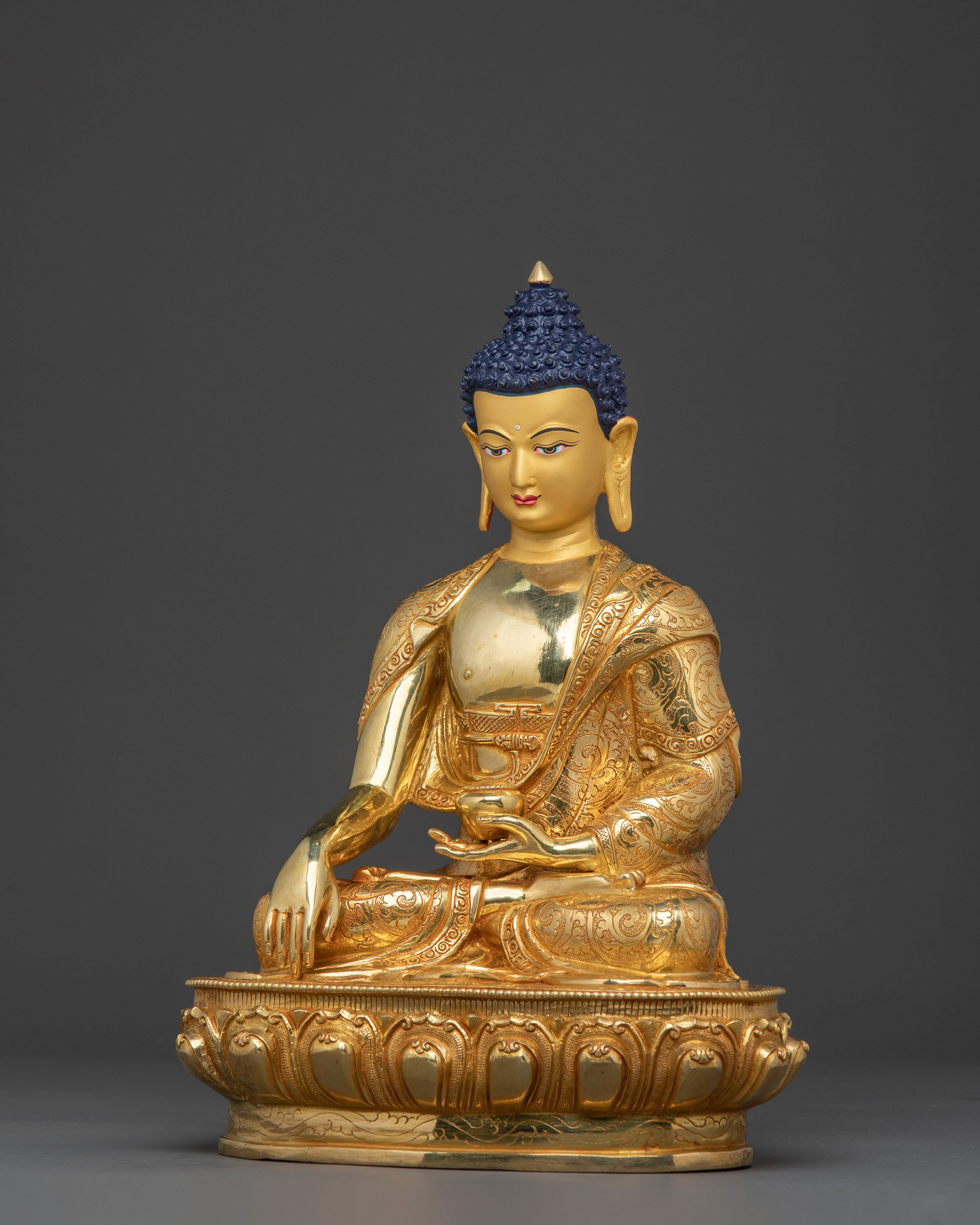 Buddha Dharma Sangha Statue Set | 24K Gold Gilded Art