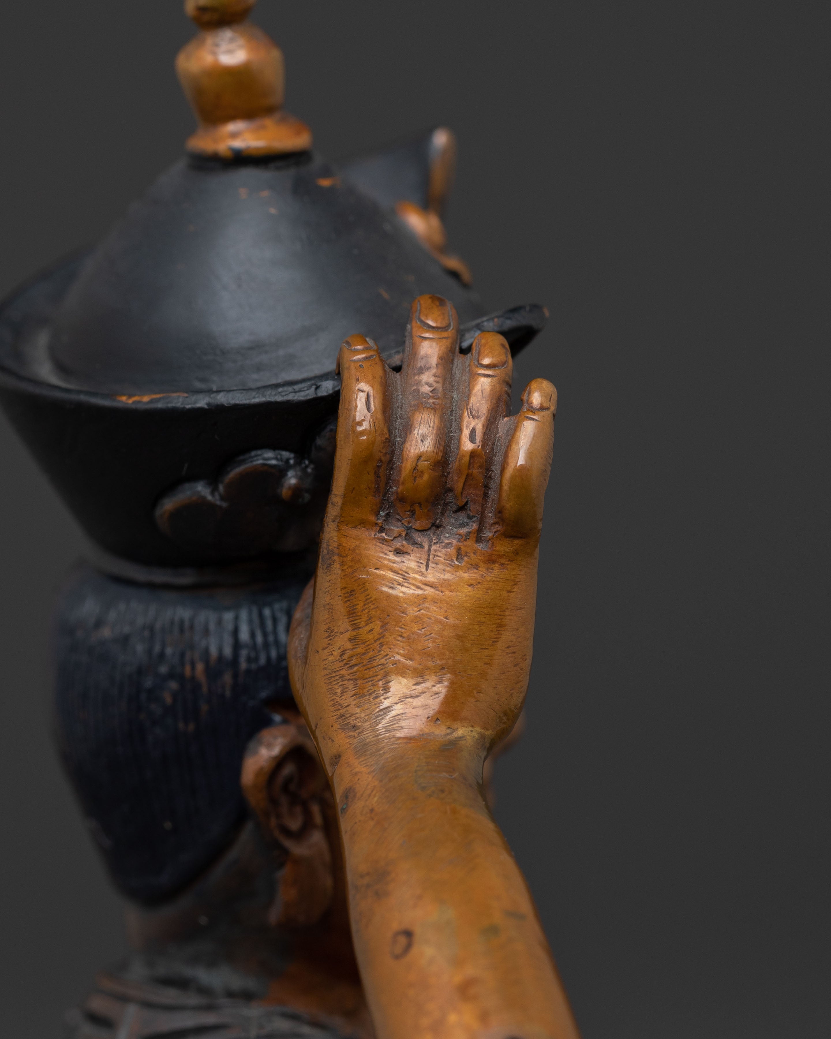 Karmapa Oxidized Copper Statue | Spiritual Leader