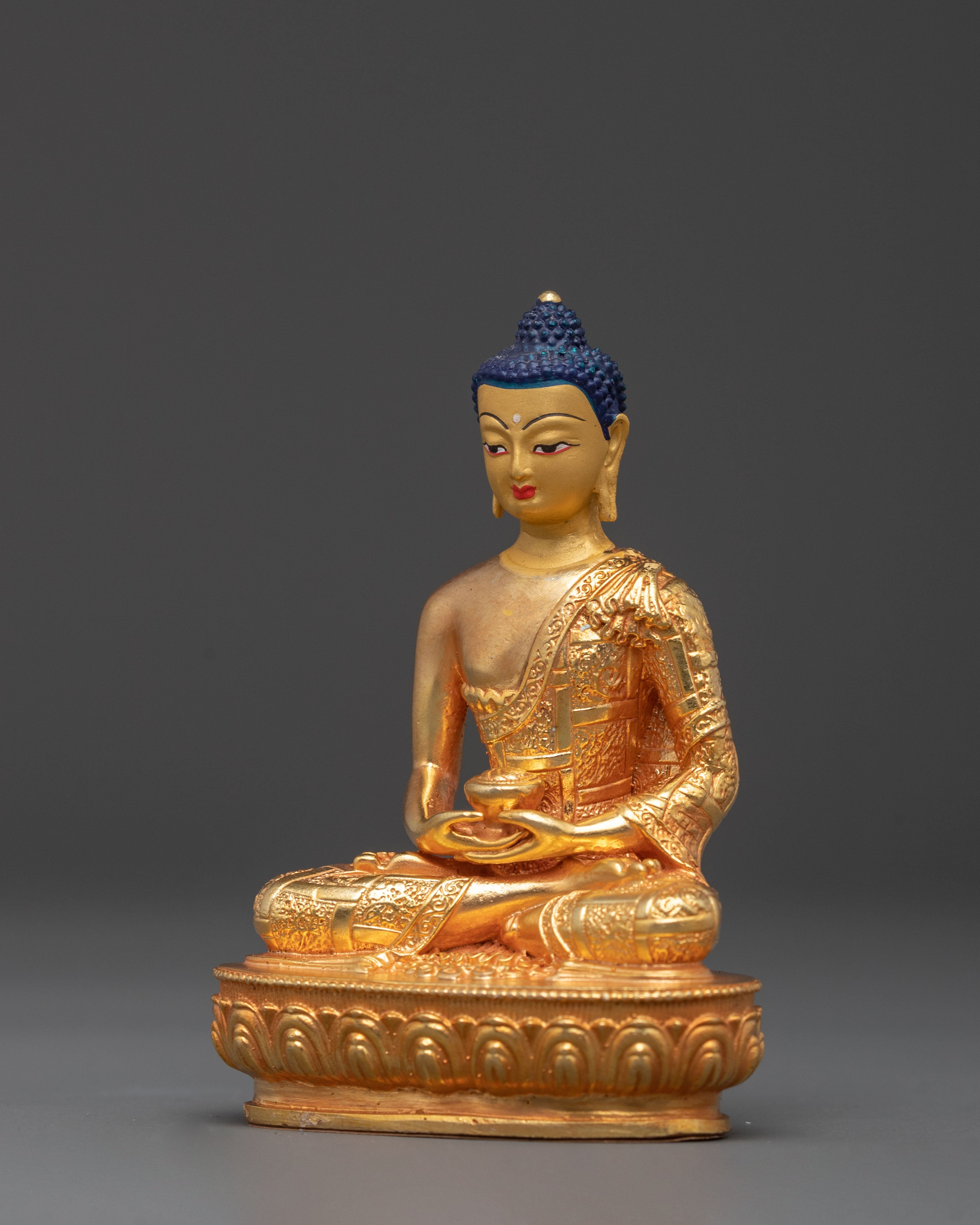 Amitabha Pure Land Buddha Statue | Gold Gilded Copper Buddhist Figurine
