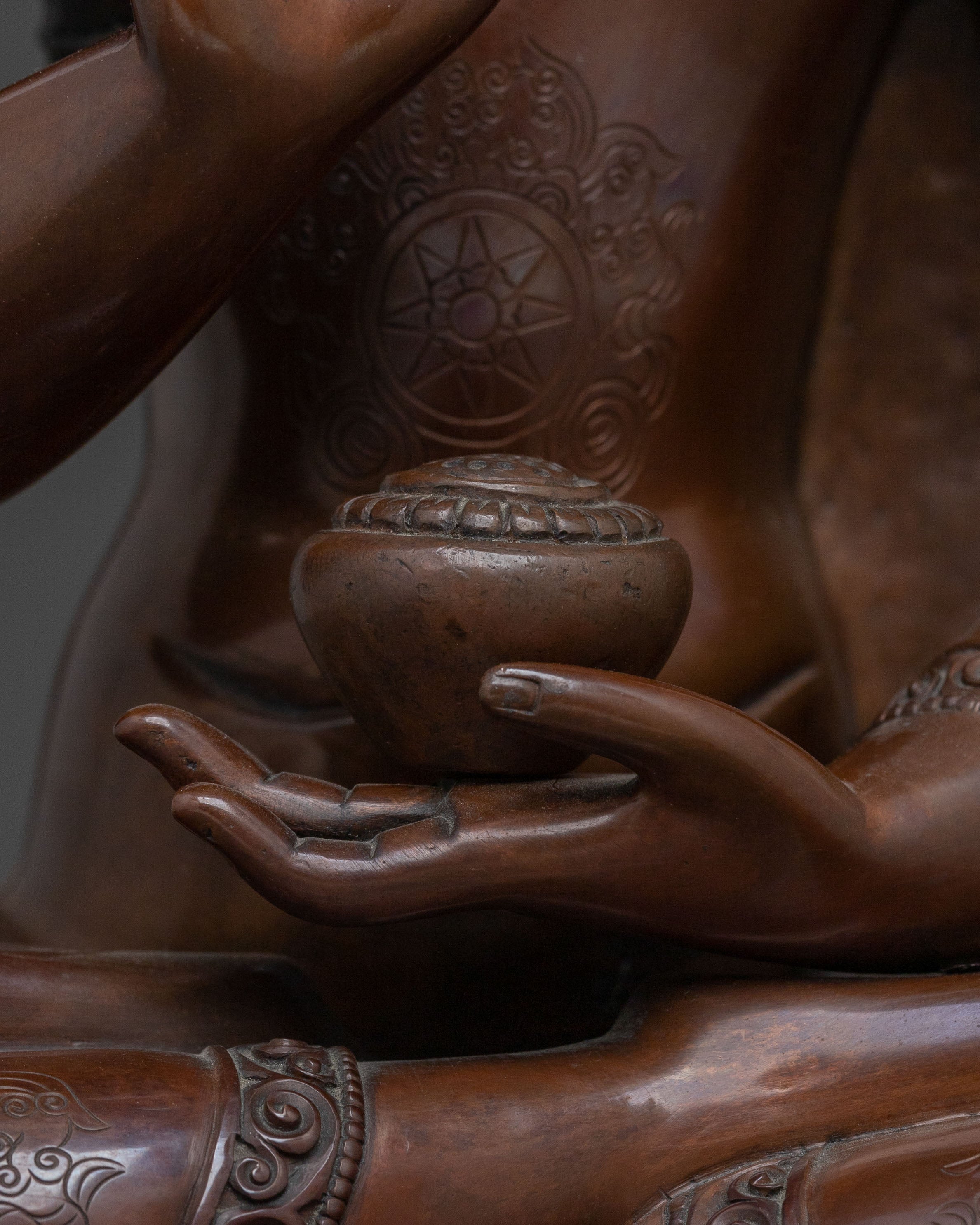 Amogasiddhi Wisdom Buddha | Oxidized Copper Statue