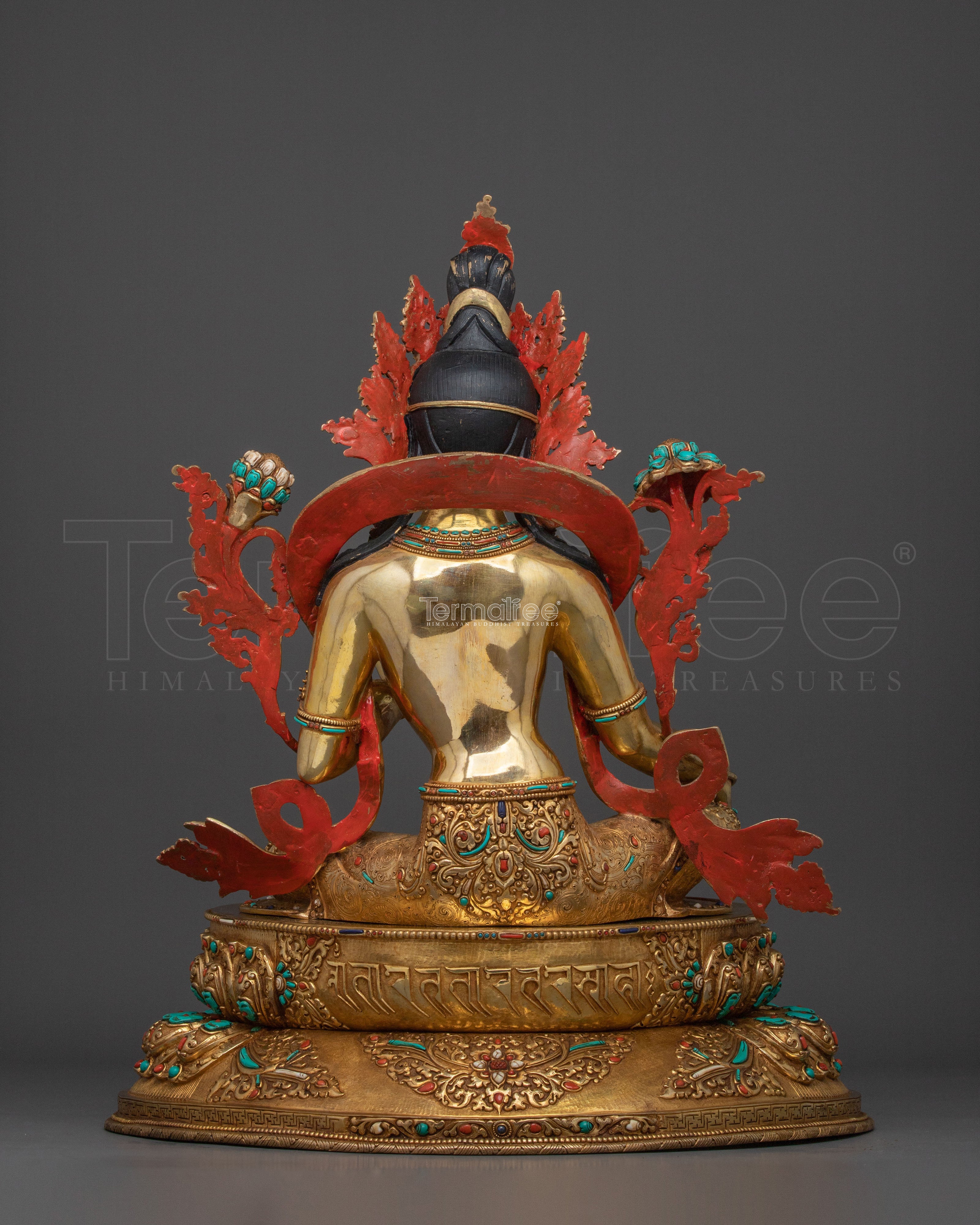 Goddess of Compassion: Green 24K Gold Glided Tara Statue