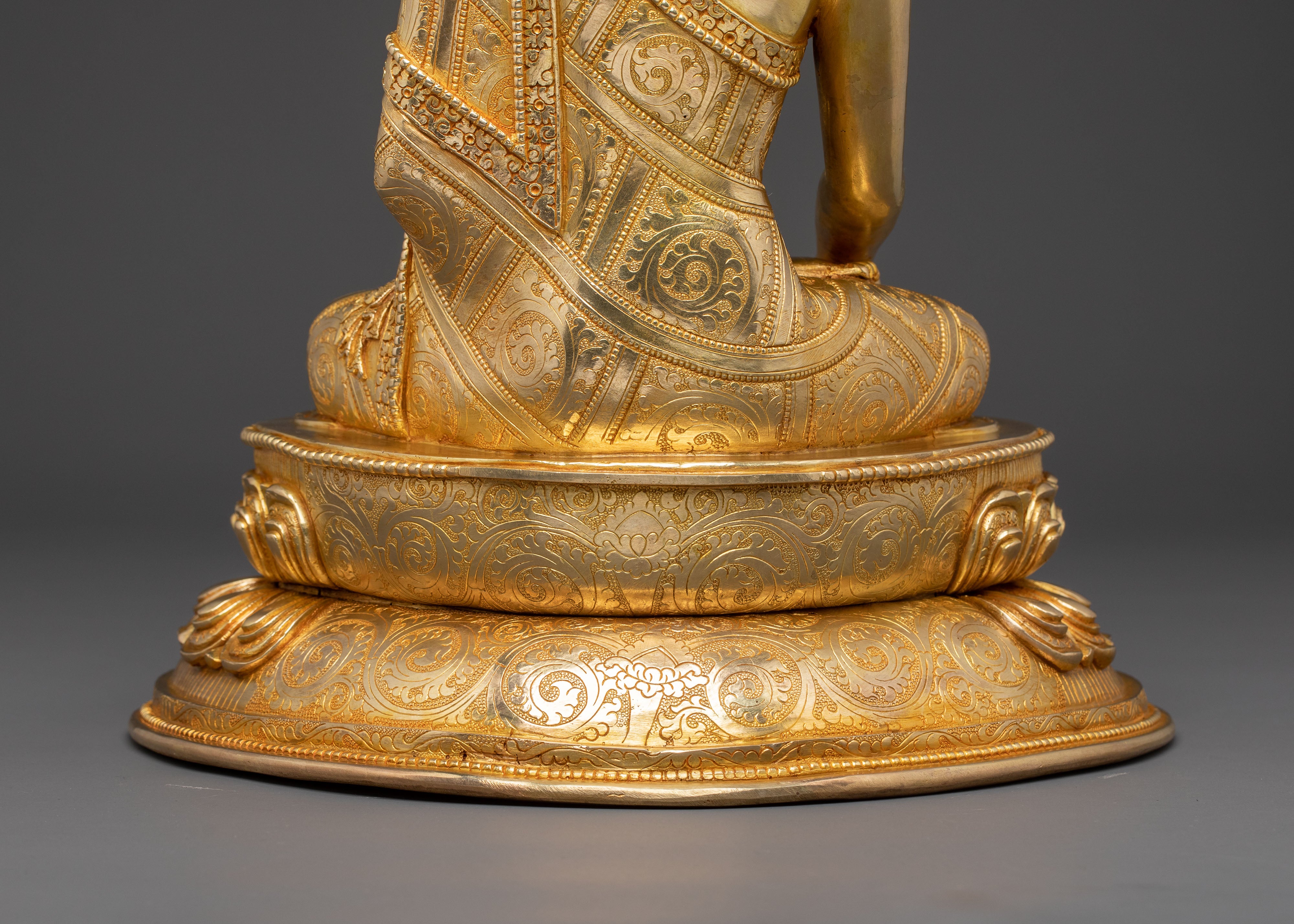 Radiant Tibetan Shakyamuni Buddha Handcrafted Statue
