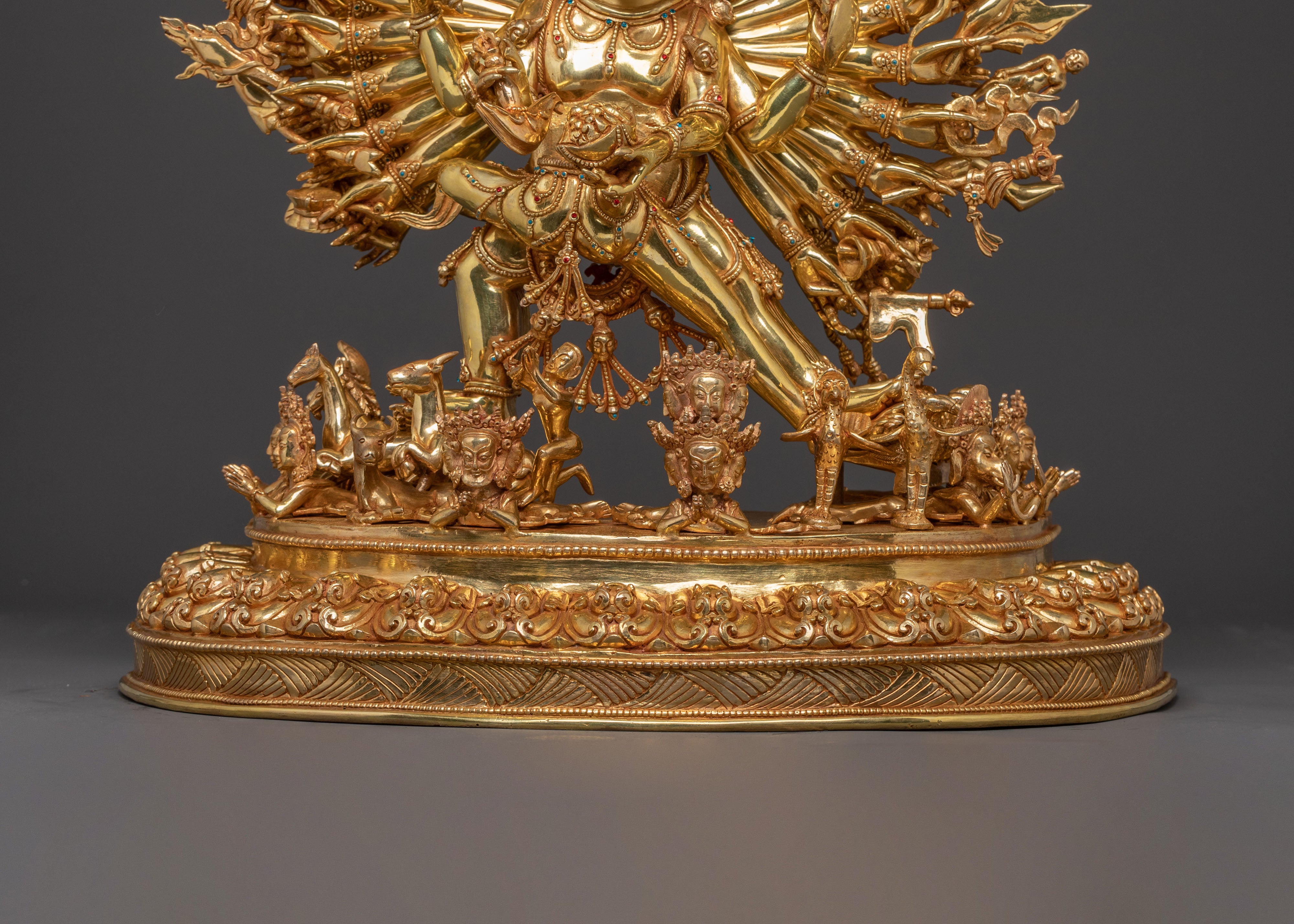 Powerful Yidam Yamantaka Statue – 24K Gold Gilded Masterpiece