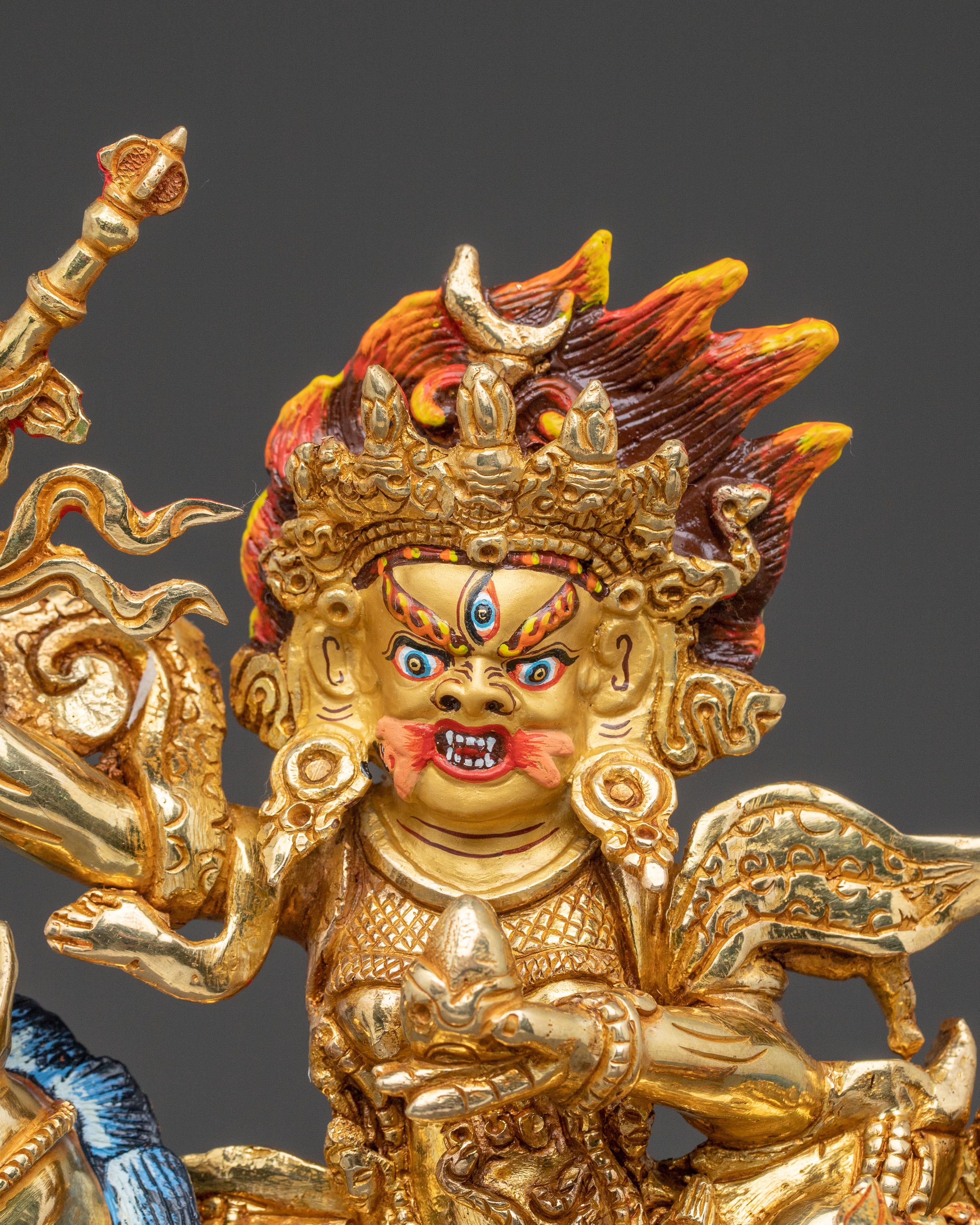 Wrathful Protectress Palden Lhamo Statue | 24K Gold Gilded