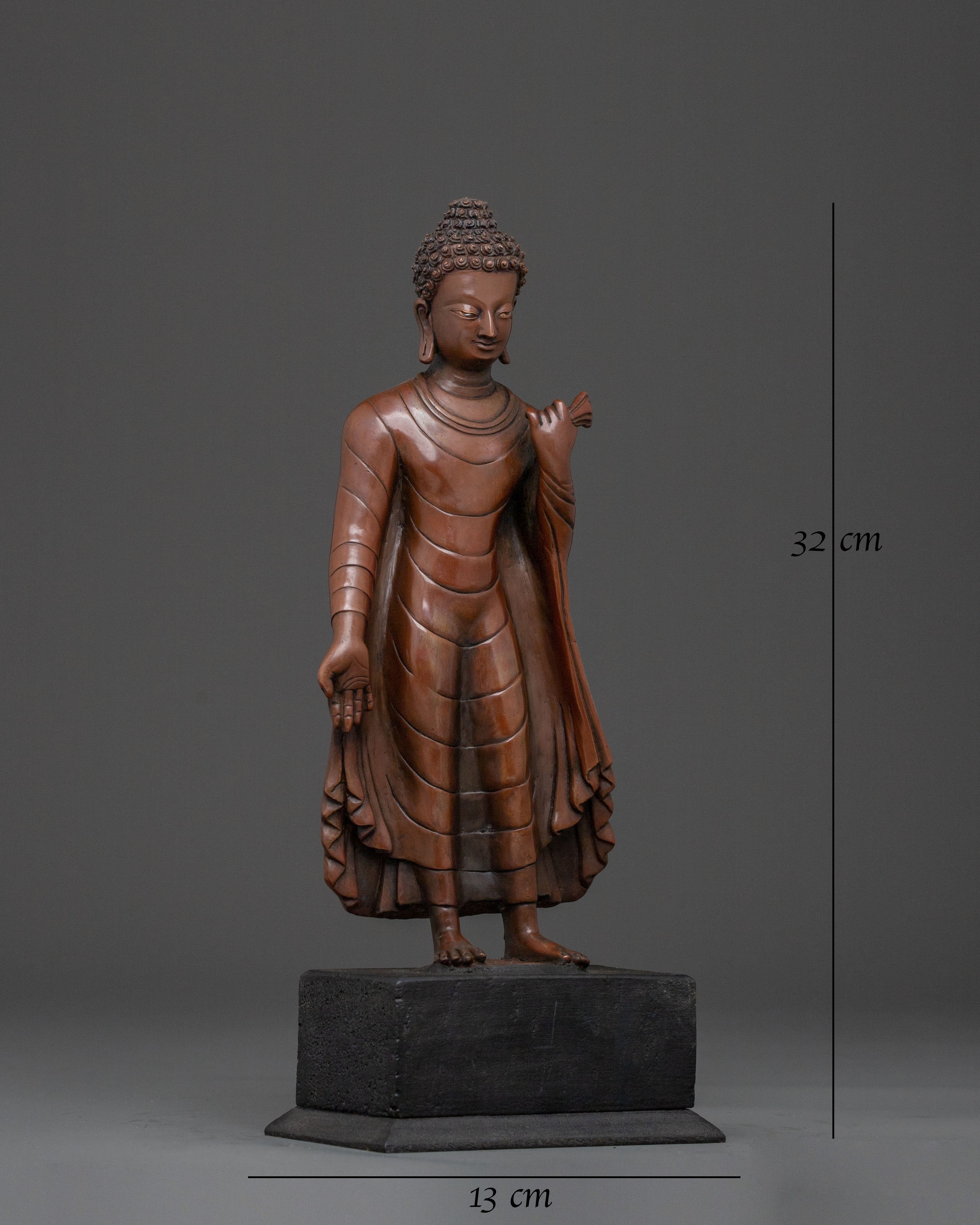 Dipankara Buddha Altar Statue | Oxidized Copper Figure