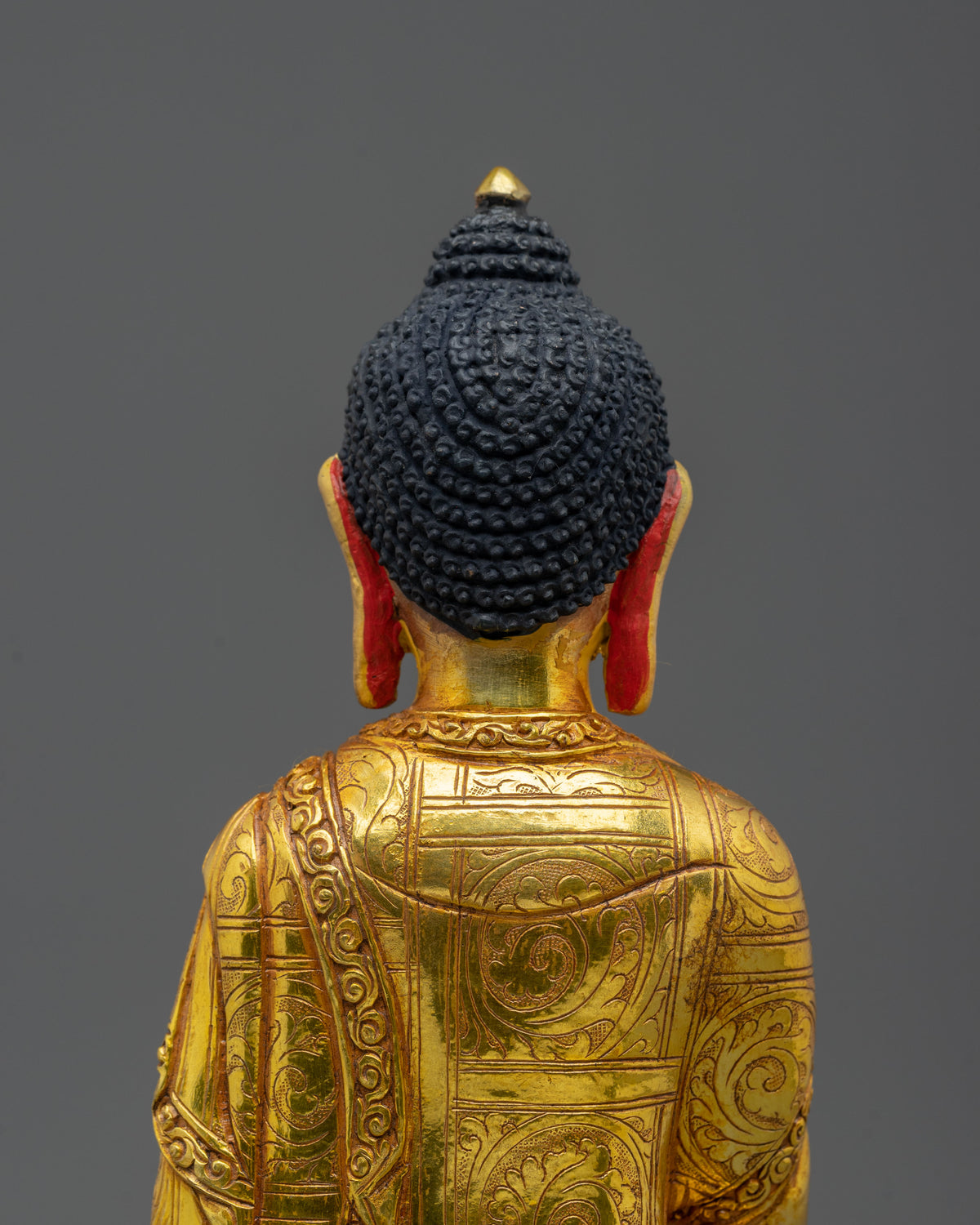 Shakyamuni Buddha Acrylic Painted Statue | Copper Figurine