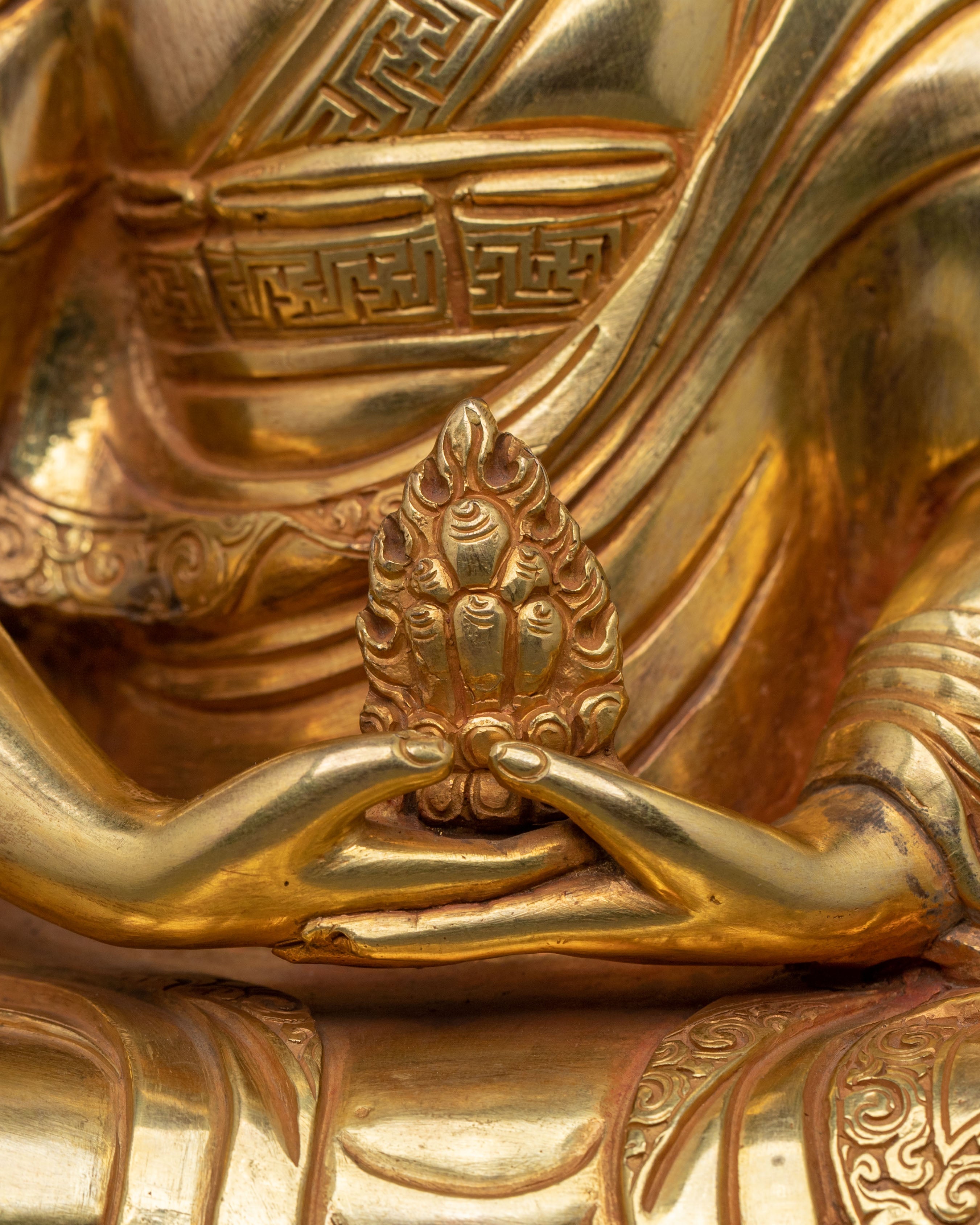 Gampopa Statue | 24K Gold Gilded Figurine