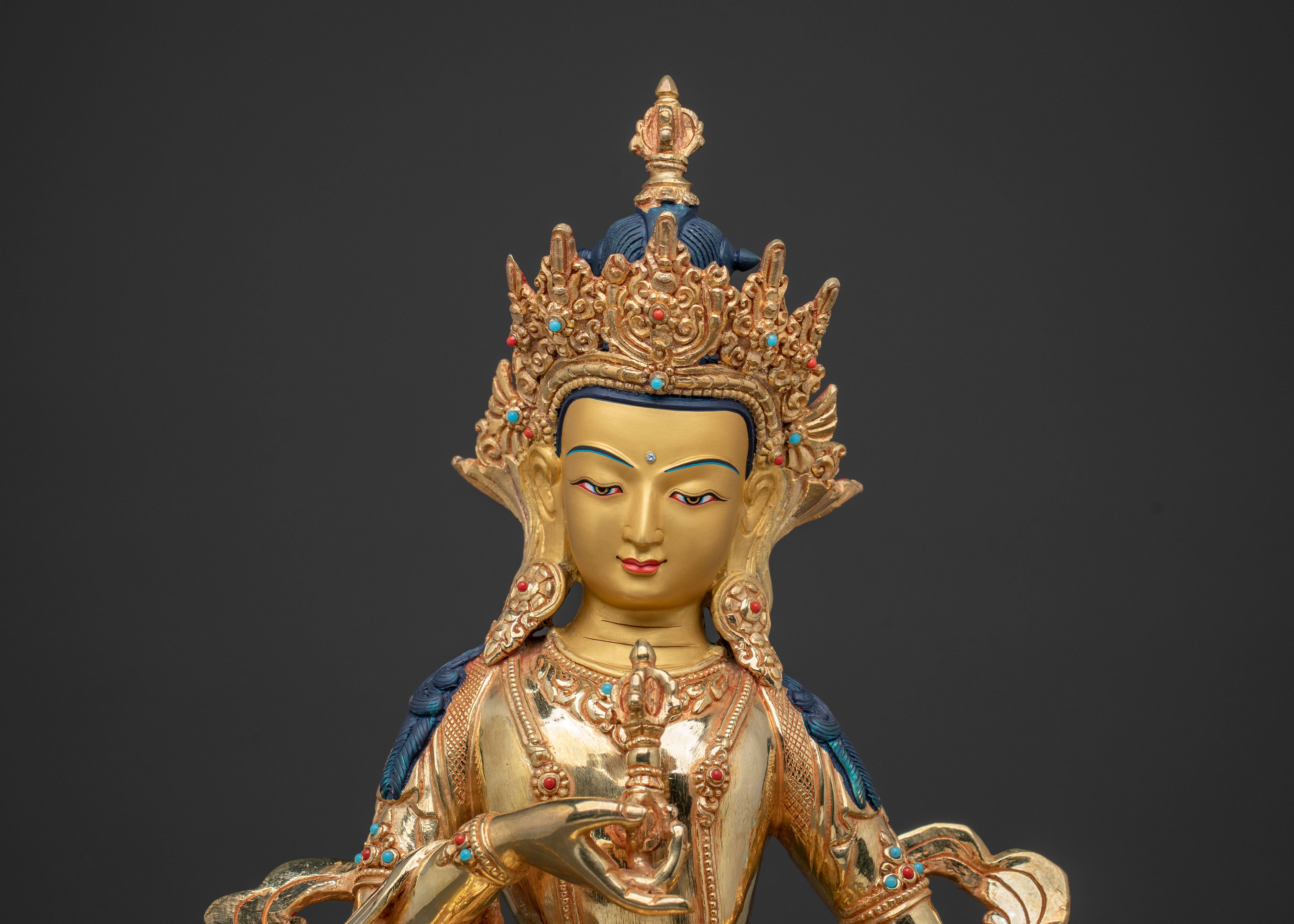 Vajrasattva Buddha | 24k Gold Gilded Figure