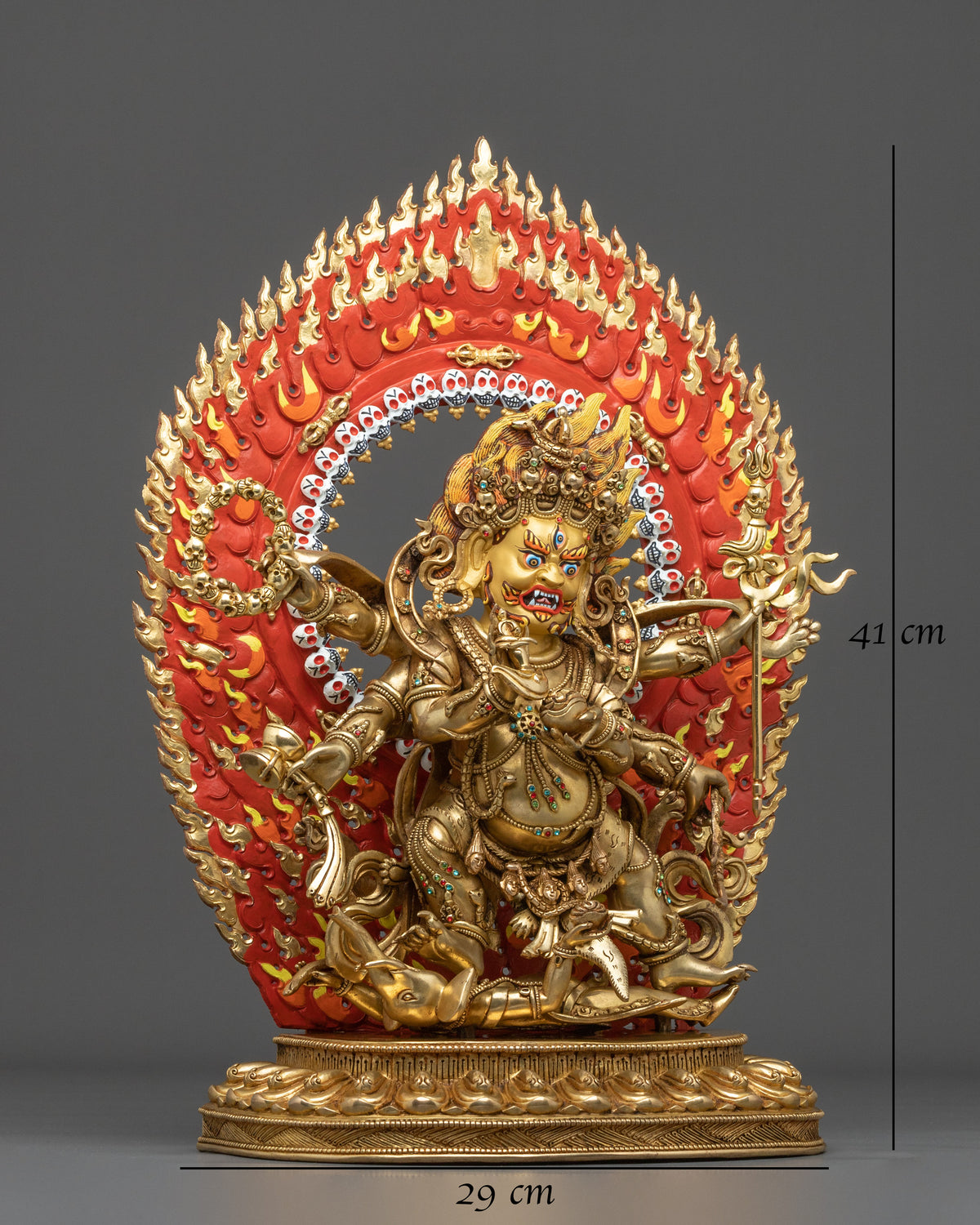 Six-Armed Mahakala Statue of Protection: Wrathful Protector of the Dharma