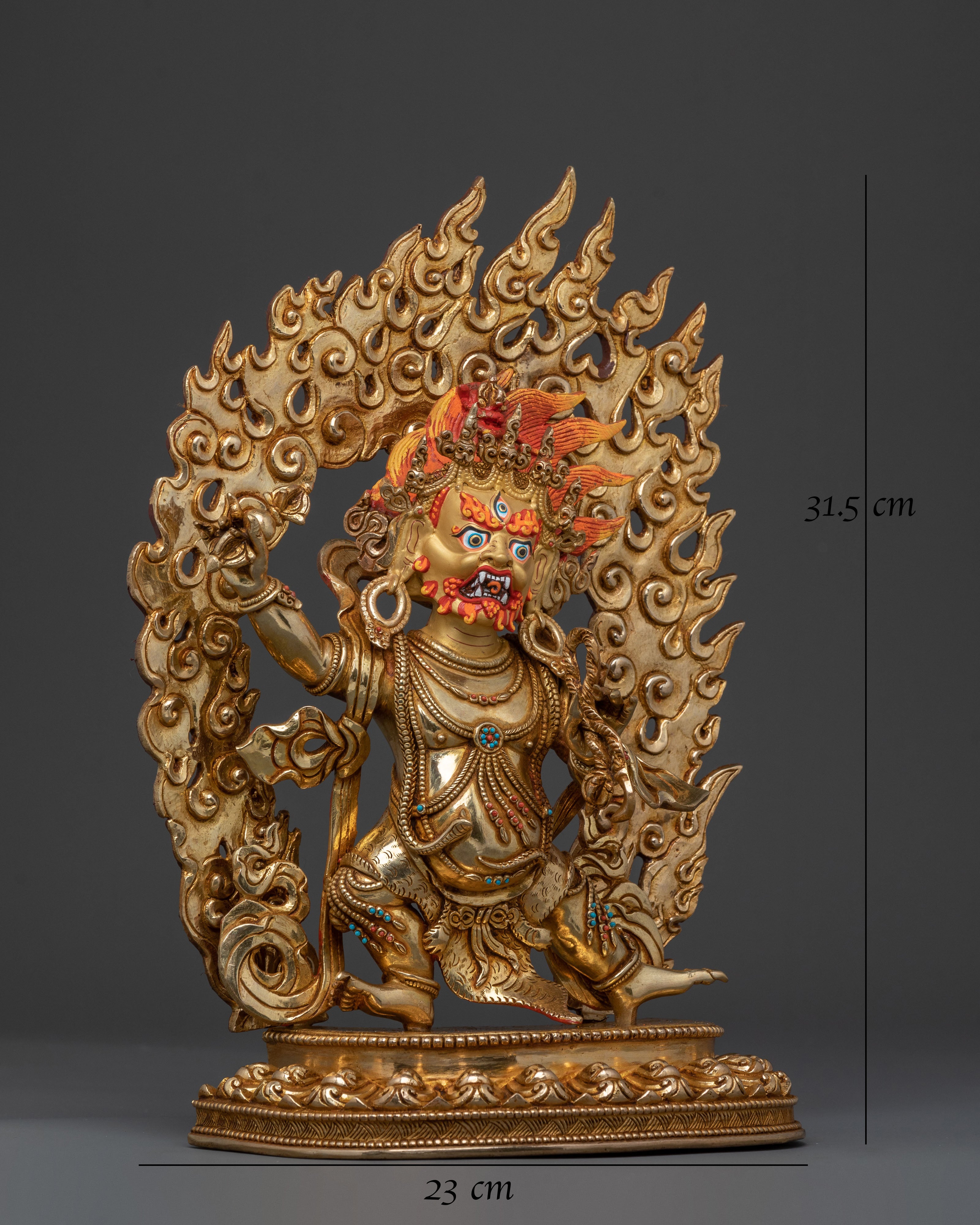 Vajrapani Sacred: 24K Gold Gilded Statue