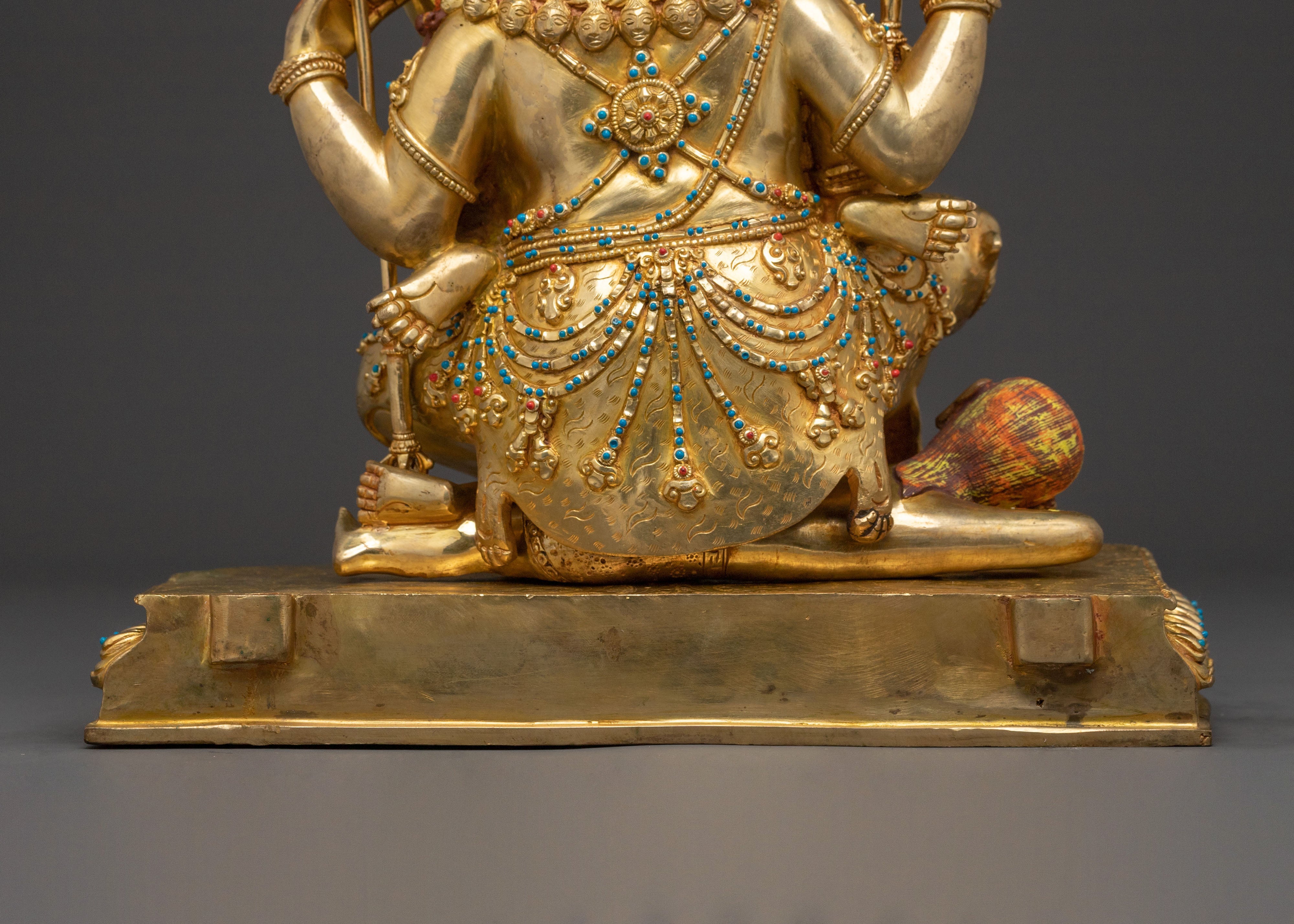 Chaturbhuja Mahakala Statue with Consort | Sacred Figurine