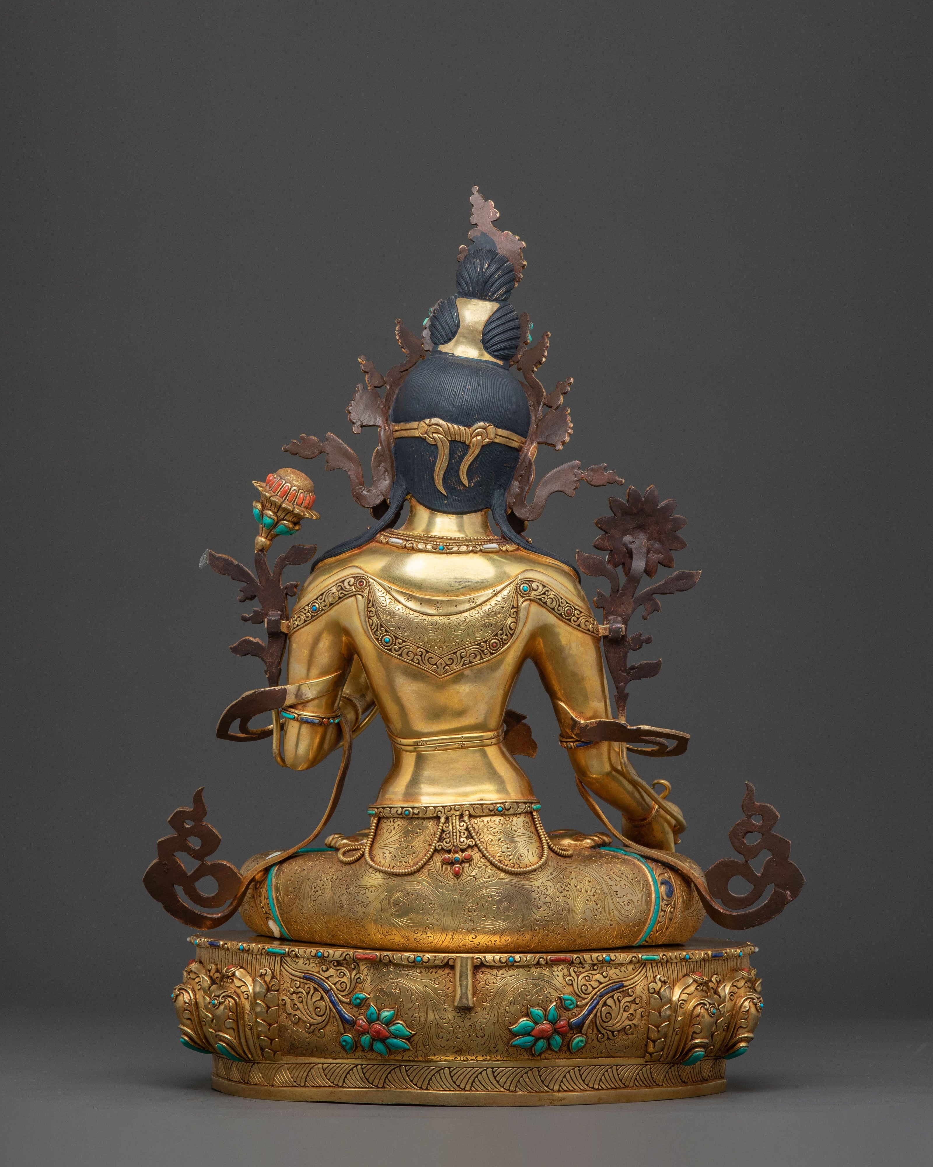 White Tara 24K Gold Gilded Sculpture | Goddess of Compassion