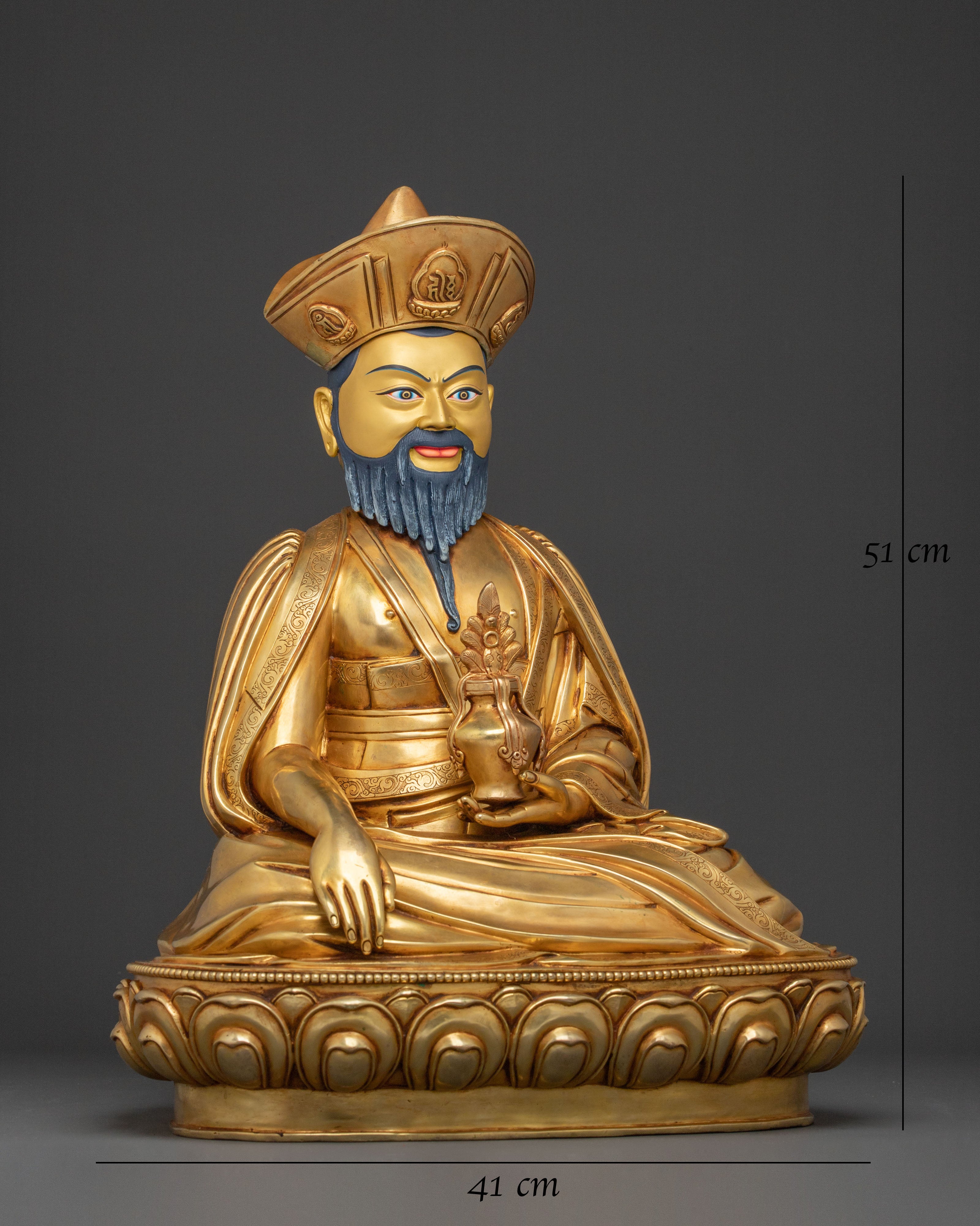 Guru Shapdum Figurine | 24K Gold Gilded Altar Decor