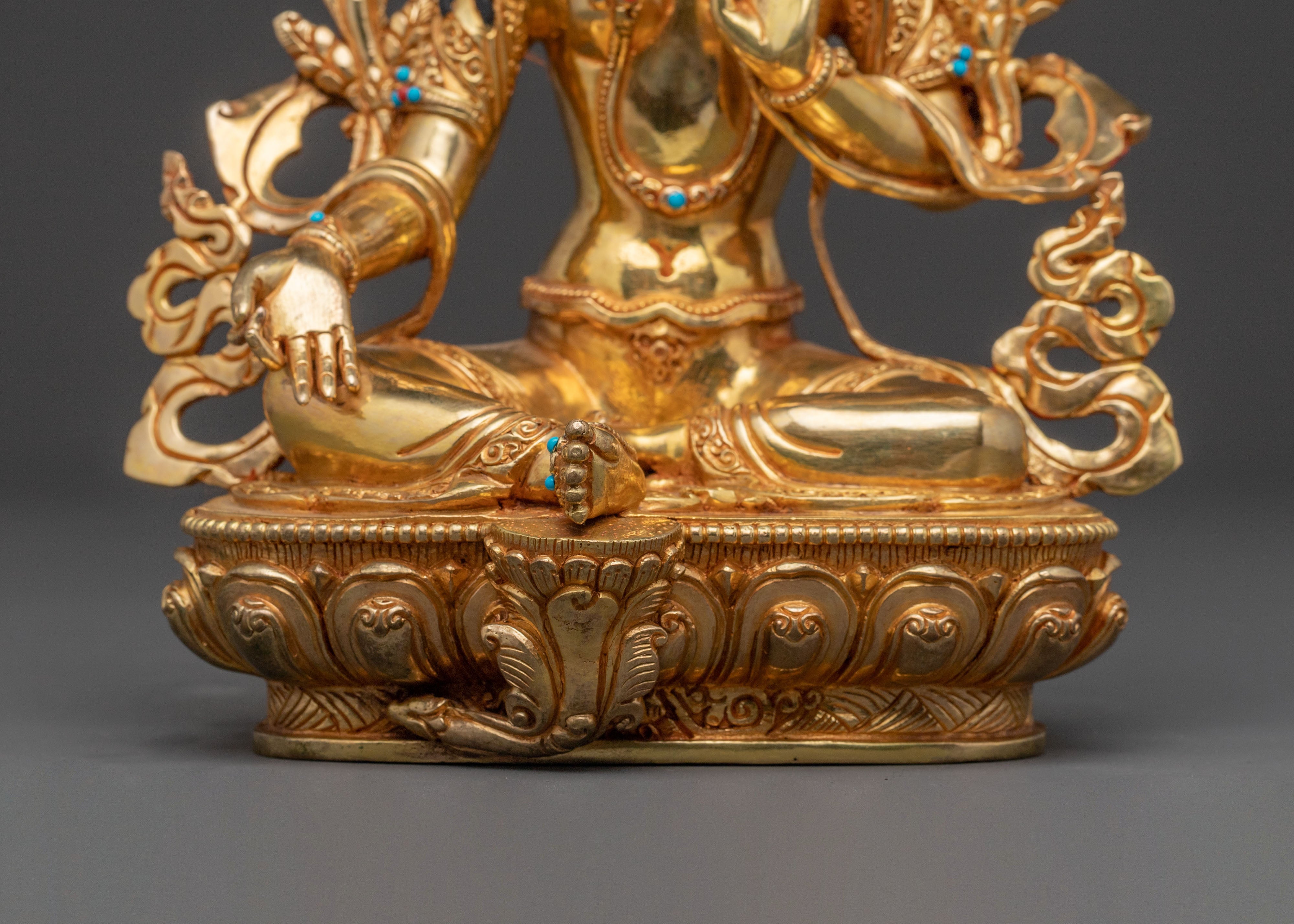 Handcrafted Blessing Statue of Green Tara