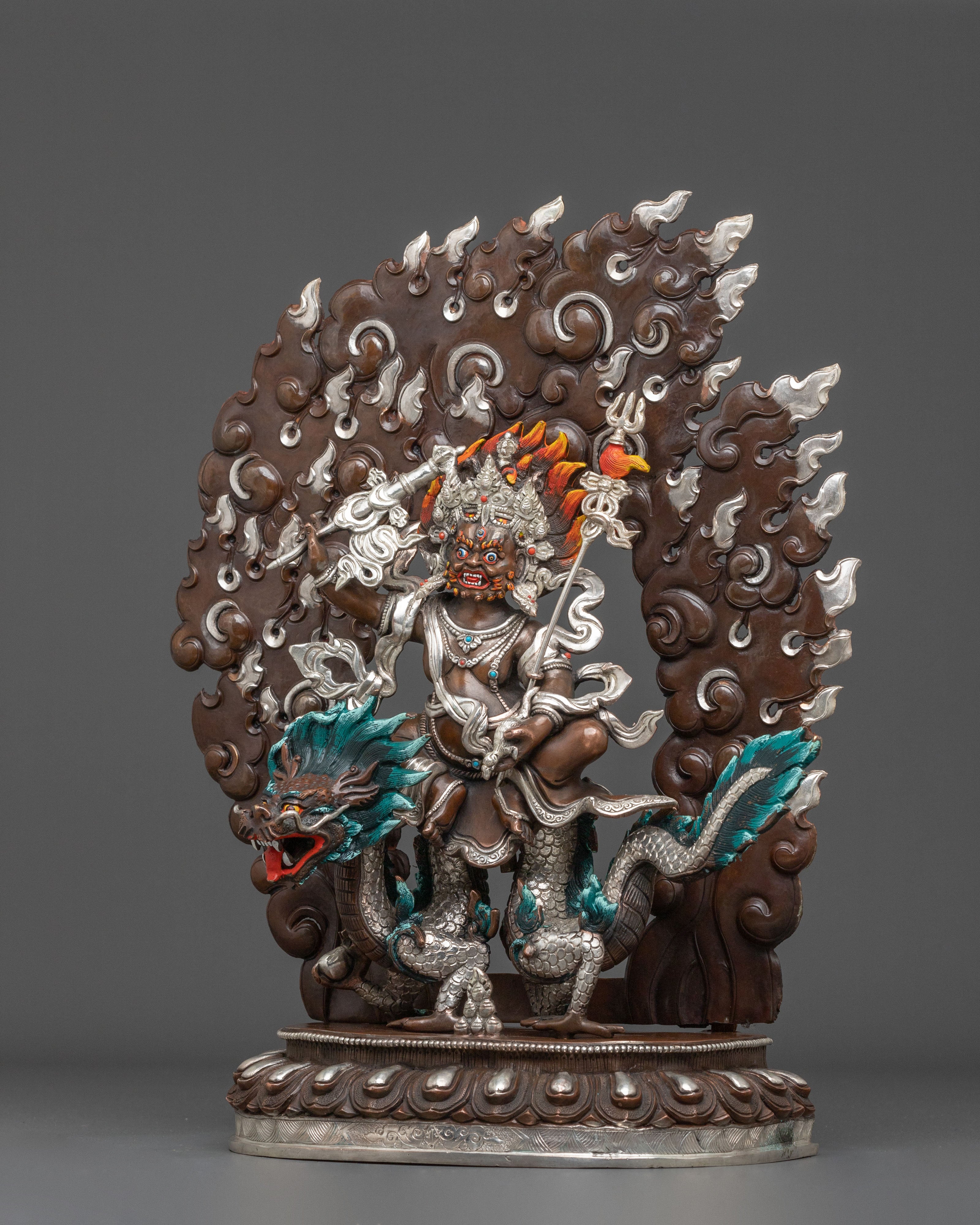 Sacred Statue of White Dzambhala: Deity of Wealth and Compassion