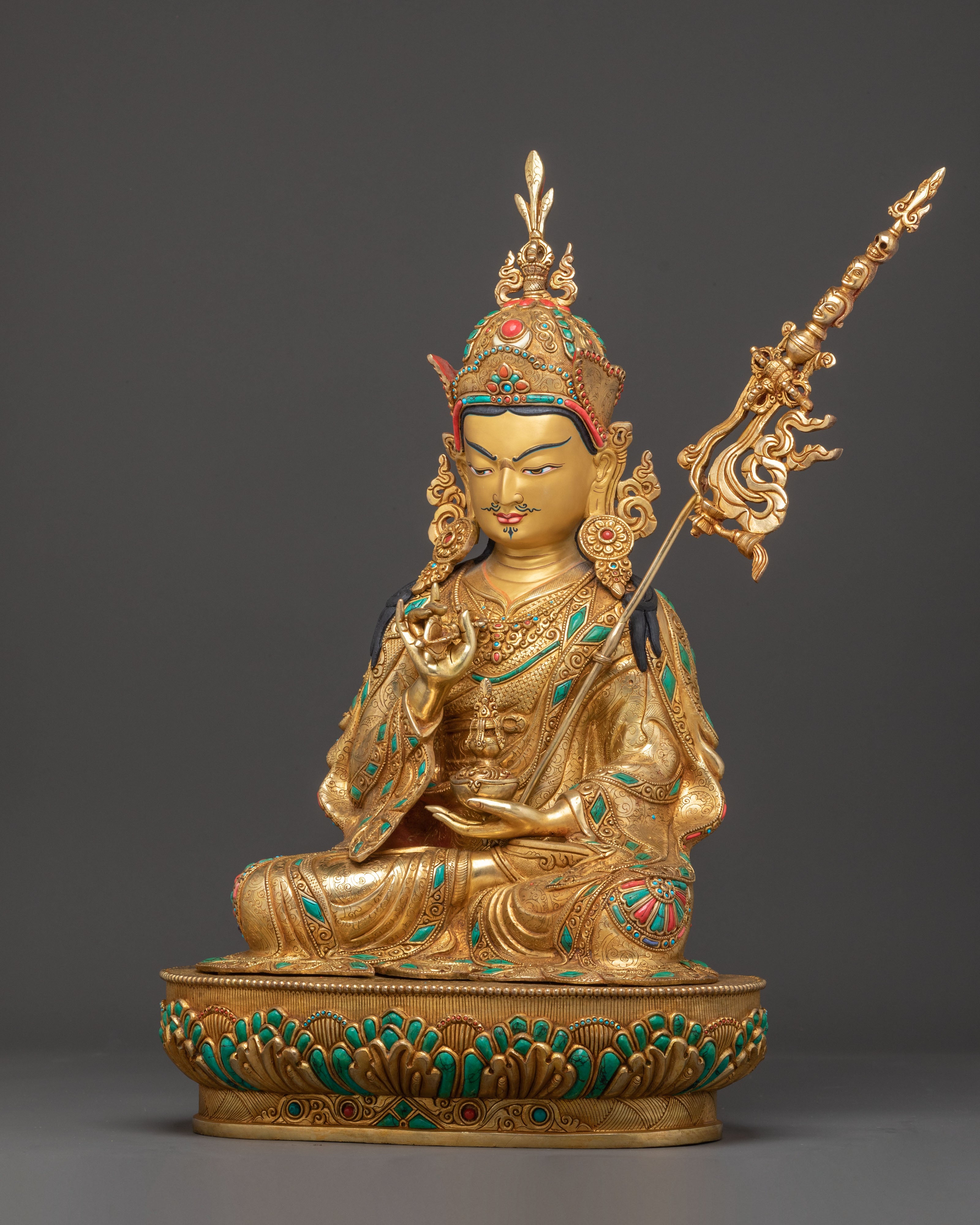 Blessing Guru Tsokye Dorje Statue | Radiant Gilded Masterpiece