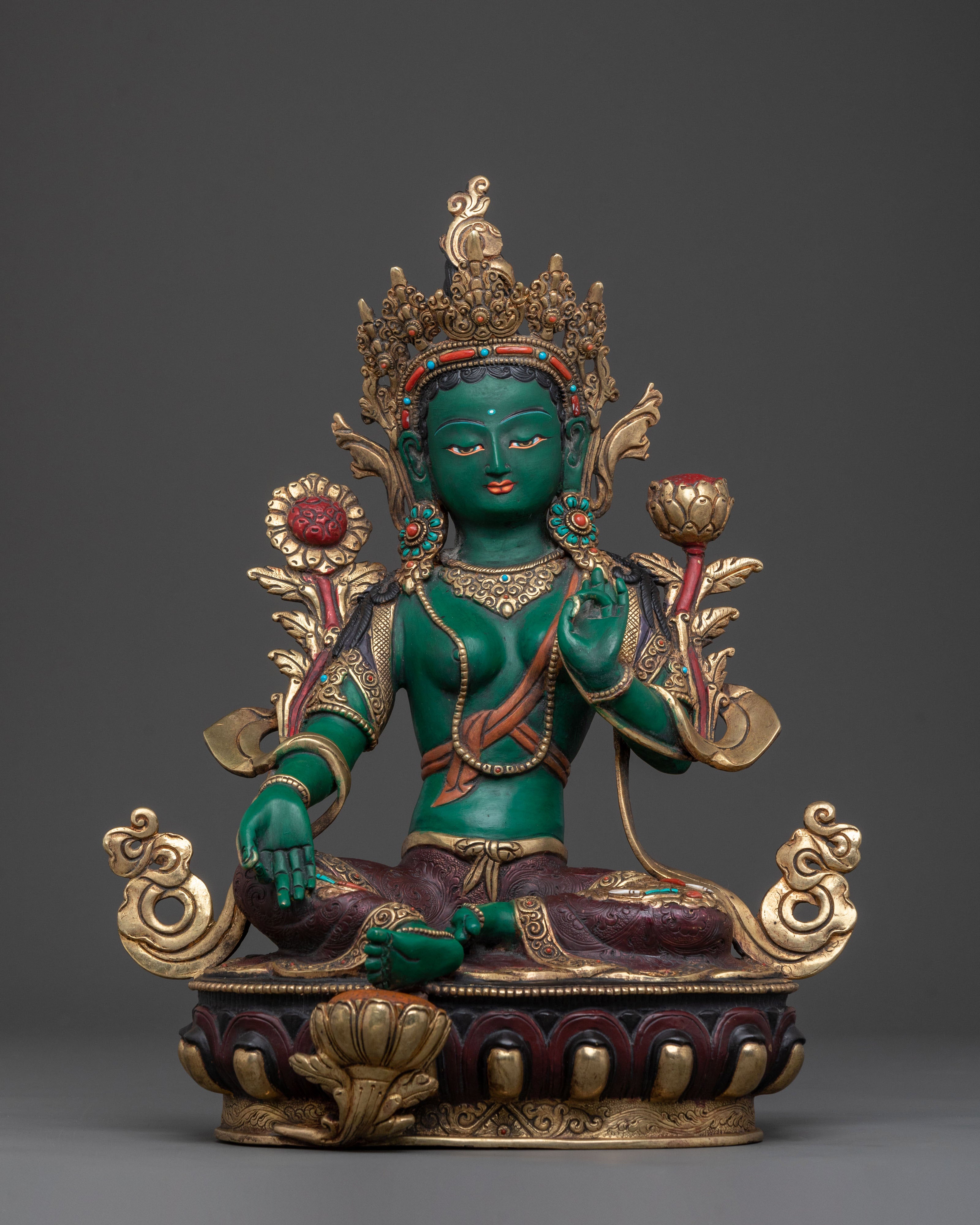 Divine Green Tara Sculpture | Goddess of Compassion & Protection