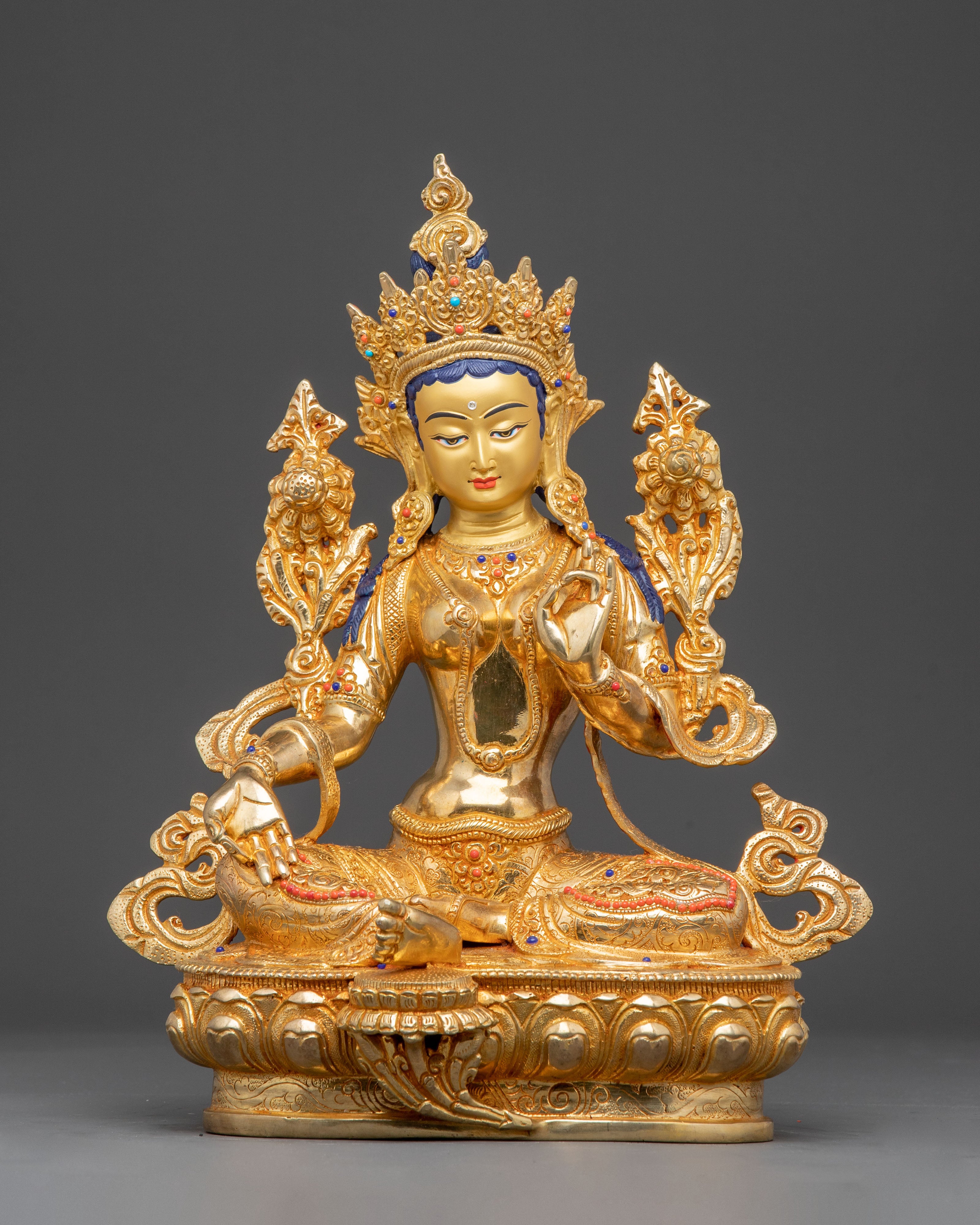 Handmade Copper Statue of Shyama Tara (Green Tara)