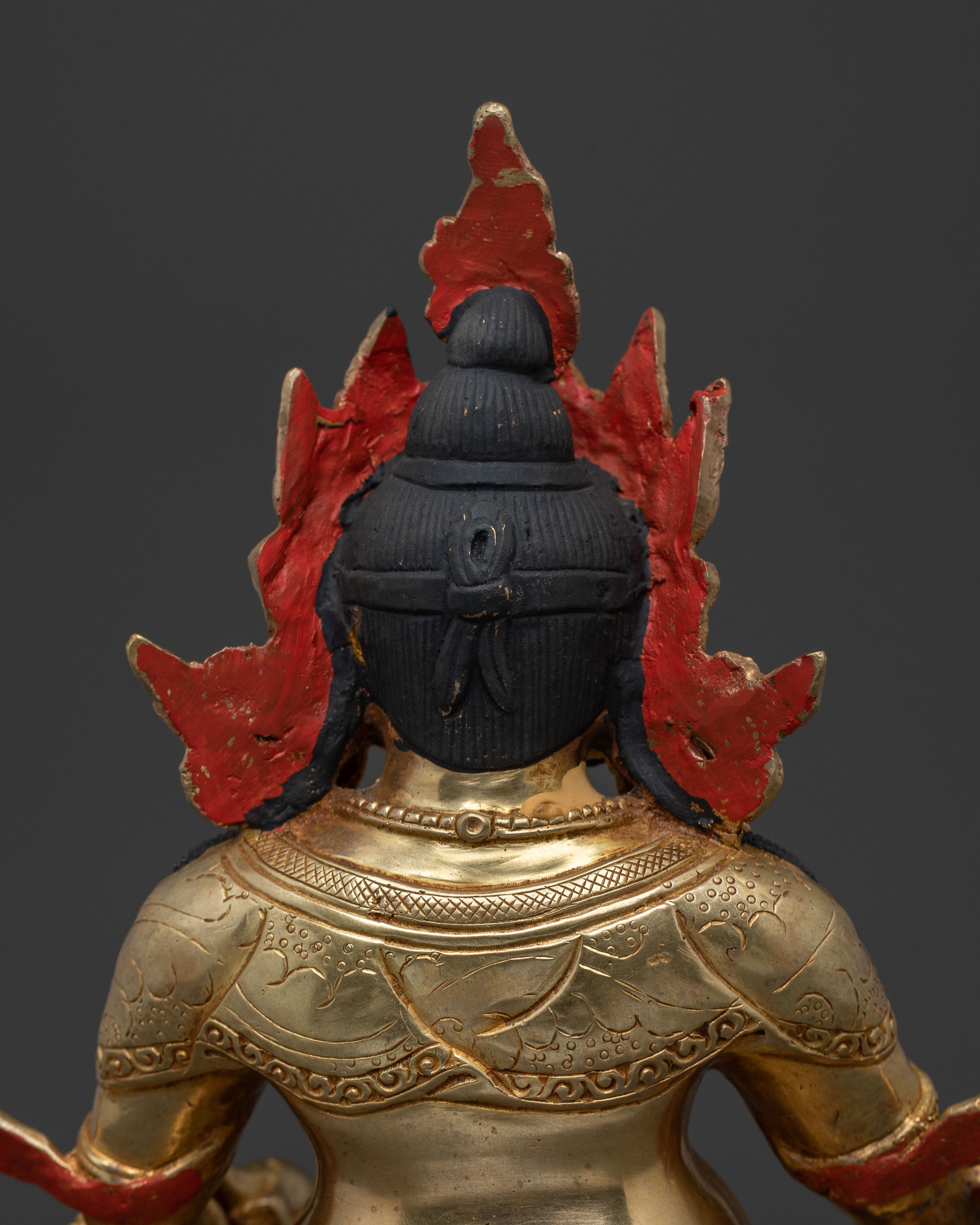 Guardian of Prosperity Dzambhala Statue, Gold Gilded