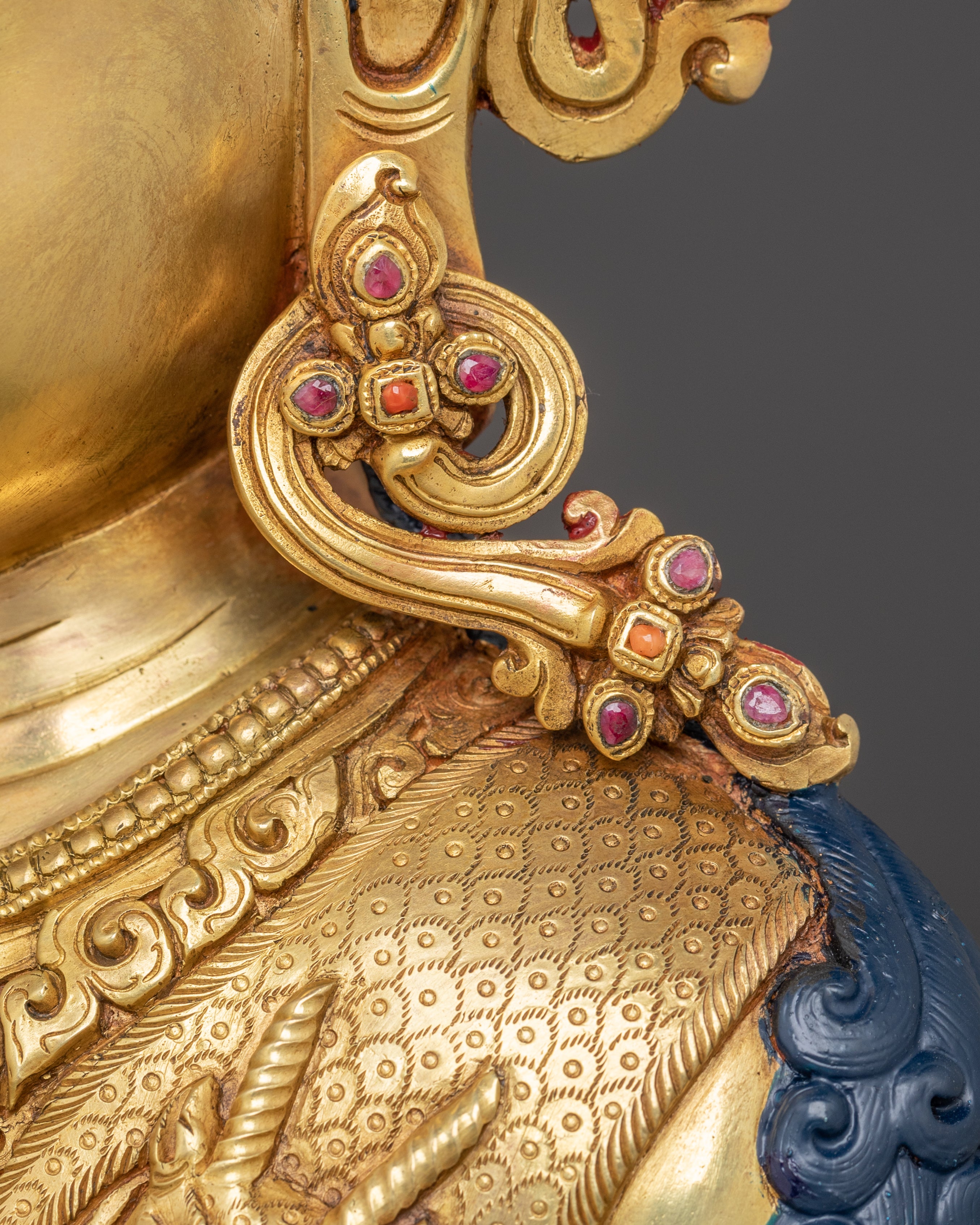 Handmade Bodhisattva Lokeshwor Statue | 24K Gold Gilded Sculpture