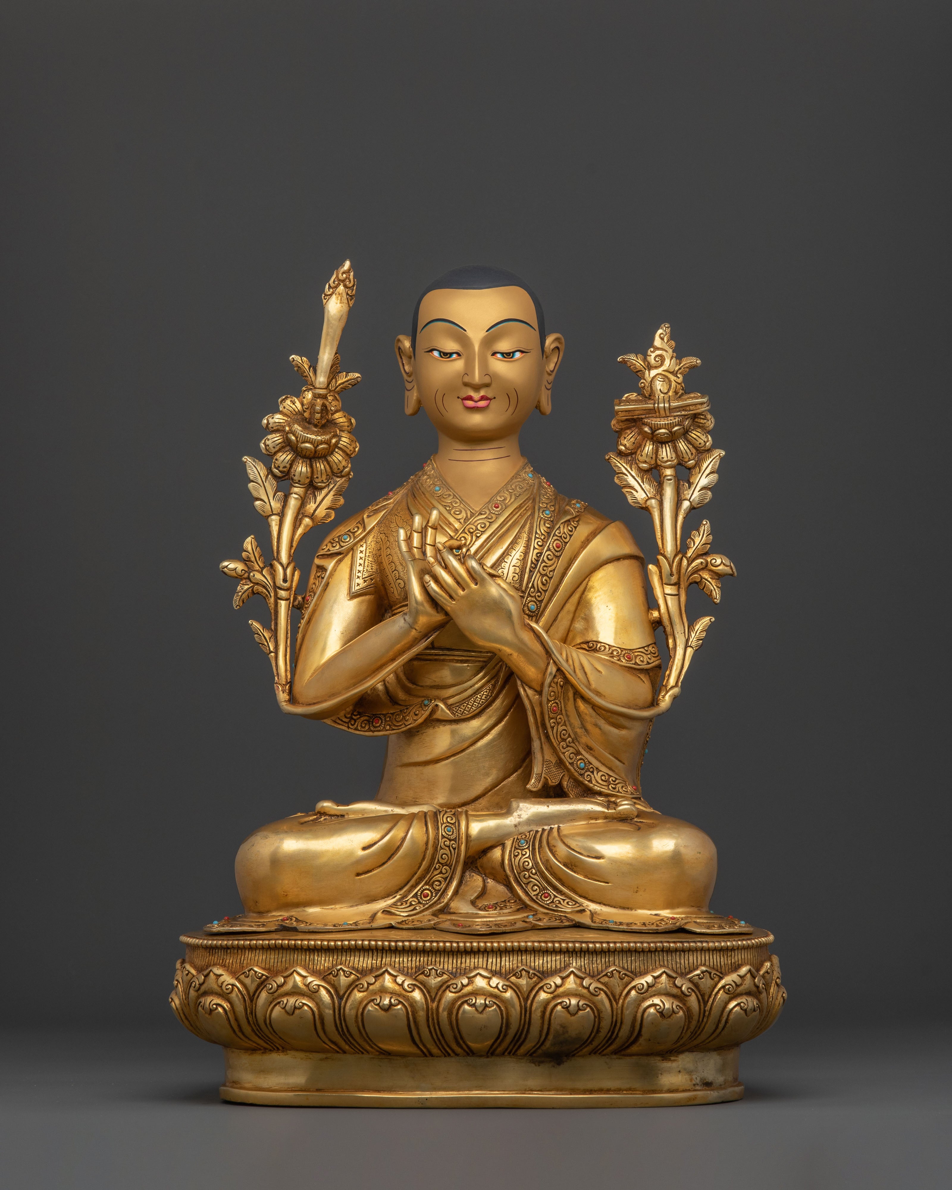 Tsongkhapa Statue with Disciples: Symbol of Wisdom