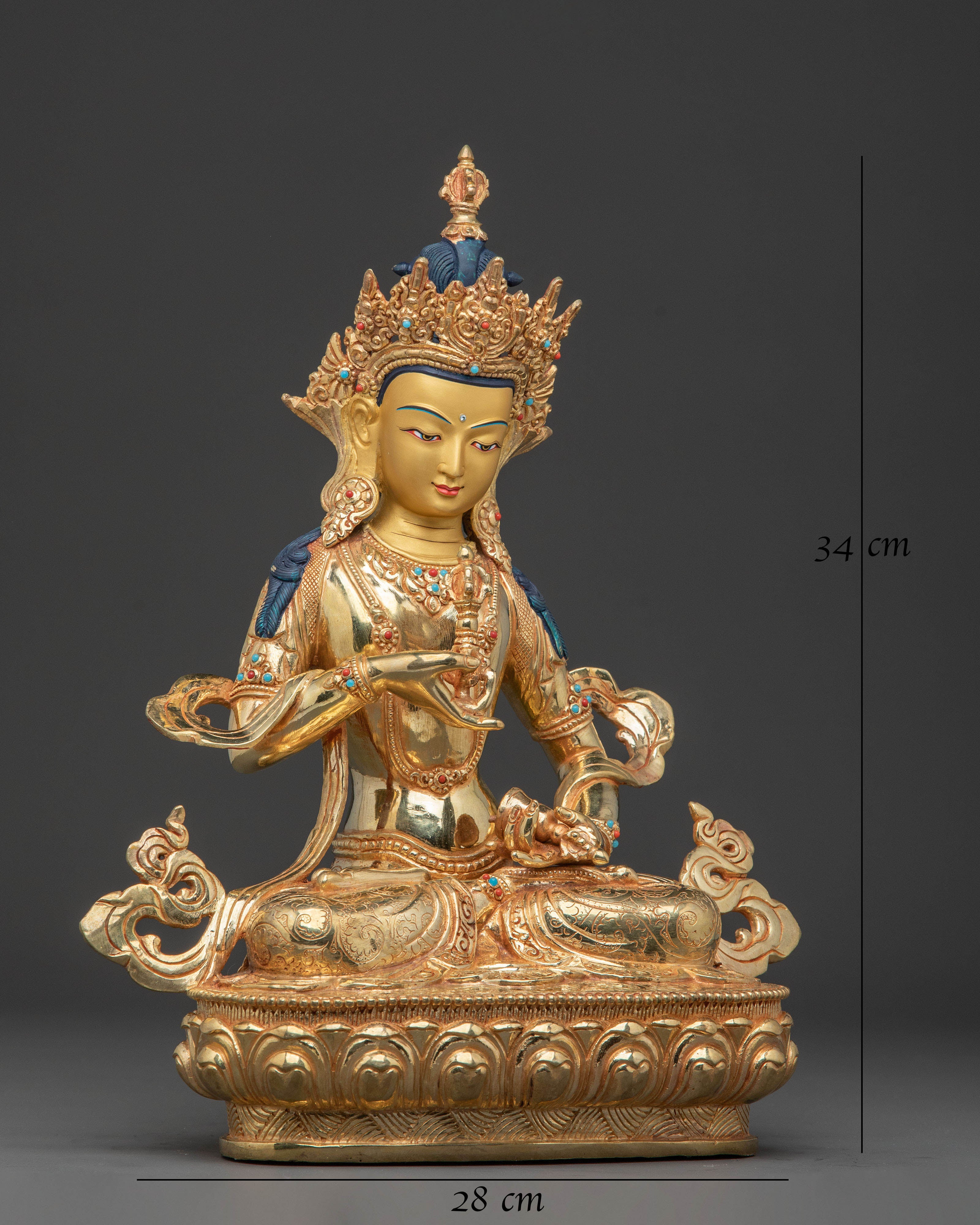 Vajrasattva Buddha | 24k Gold Gilded Figure