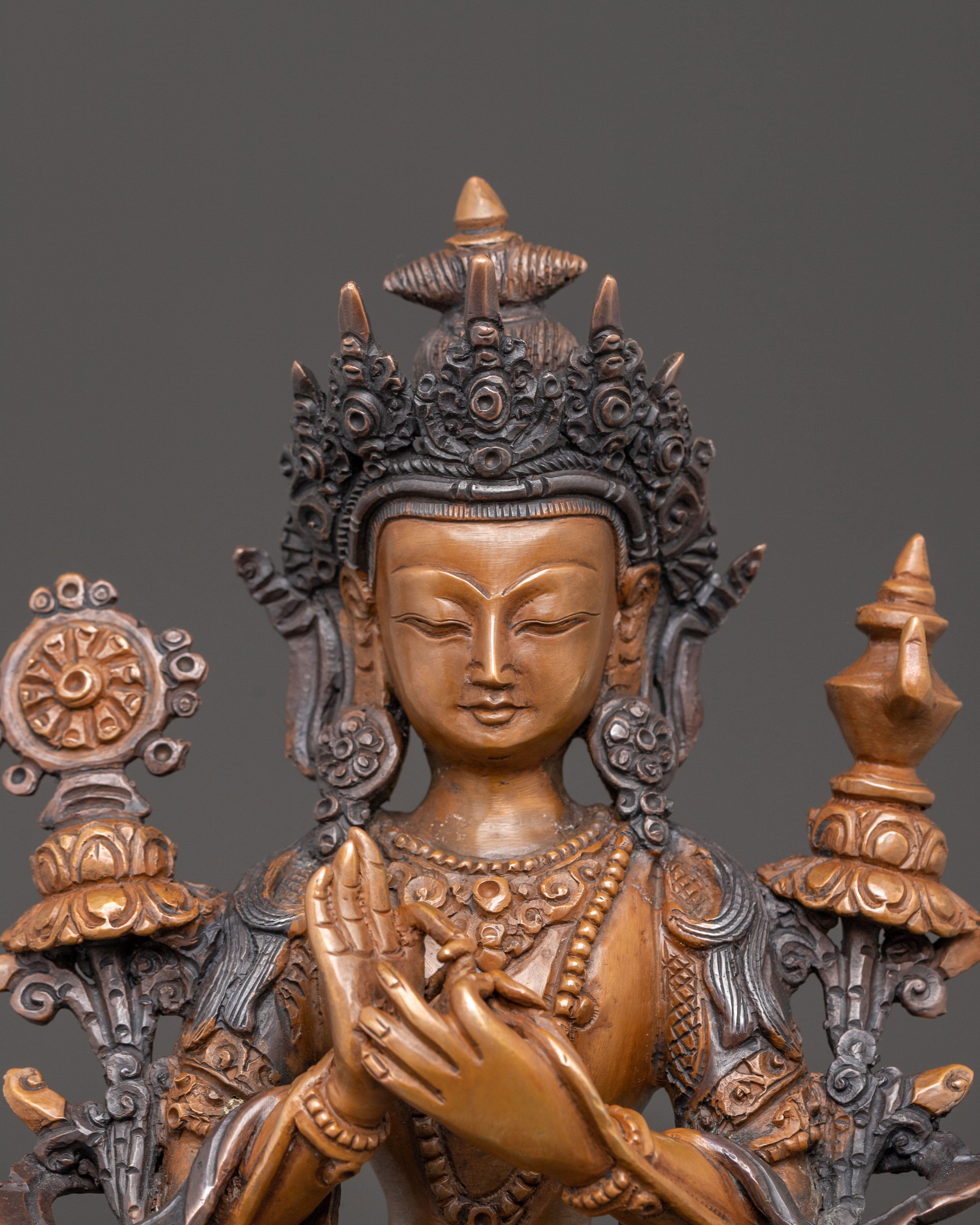 Handmade Maitreya Buddha Oxidized Statue | Symbol of Future Enlightenment