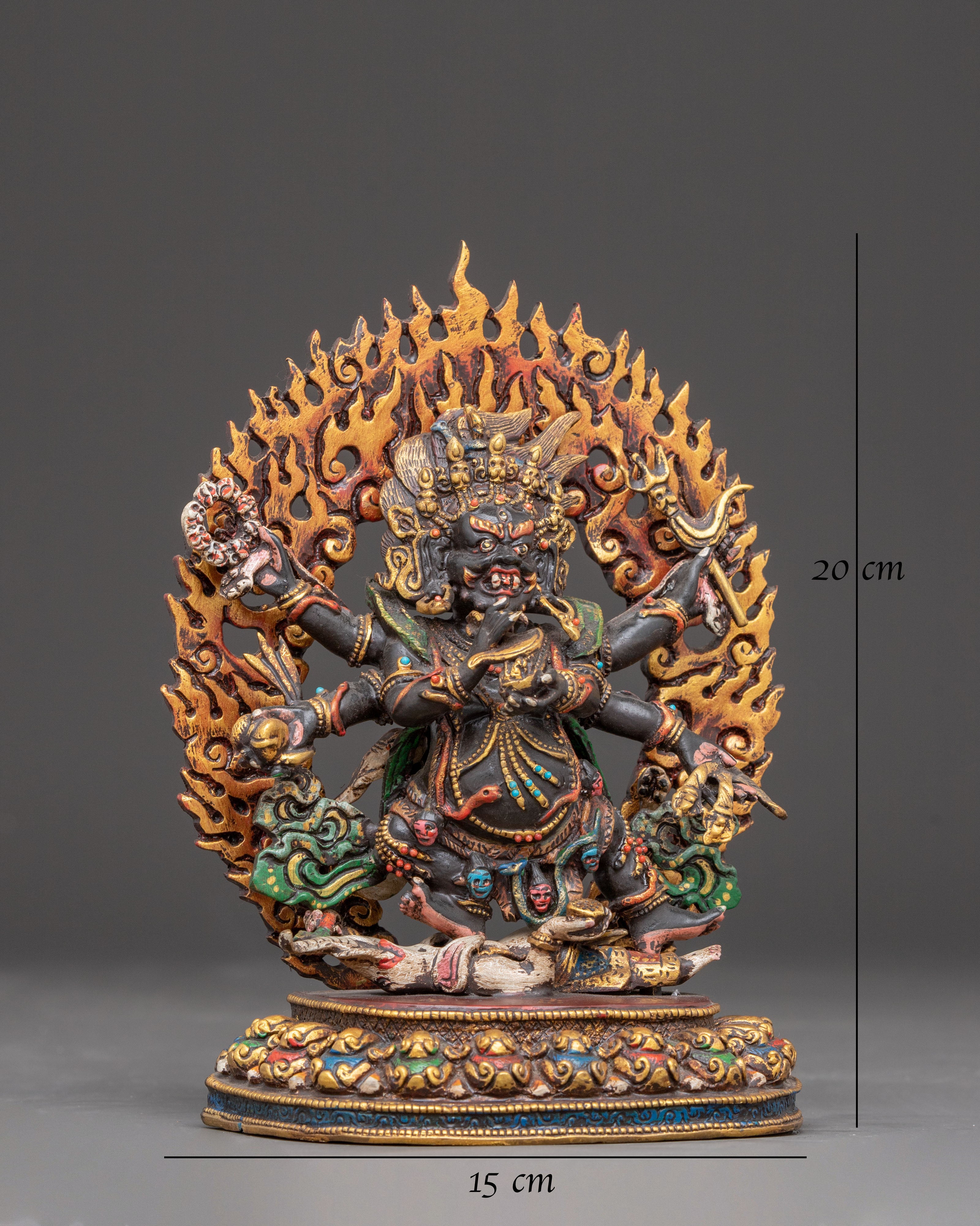 Golden Sculpture of Six-Armed Mahakala