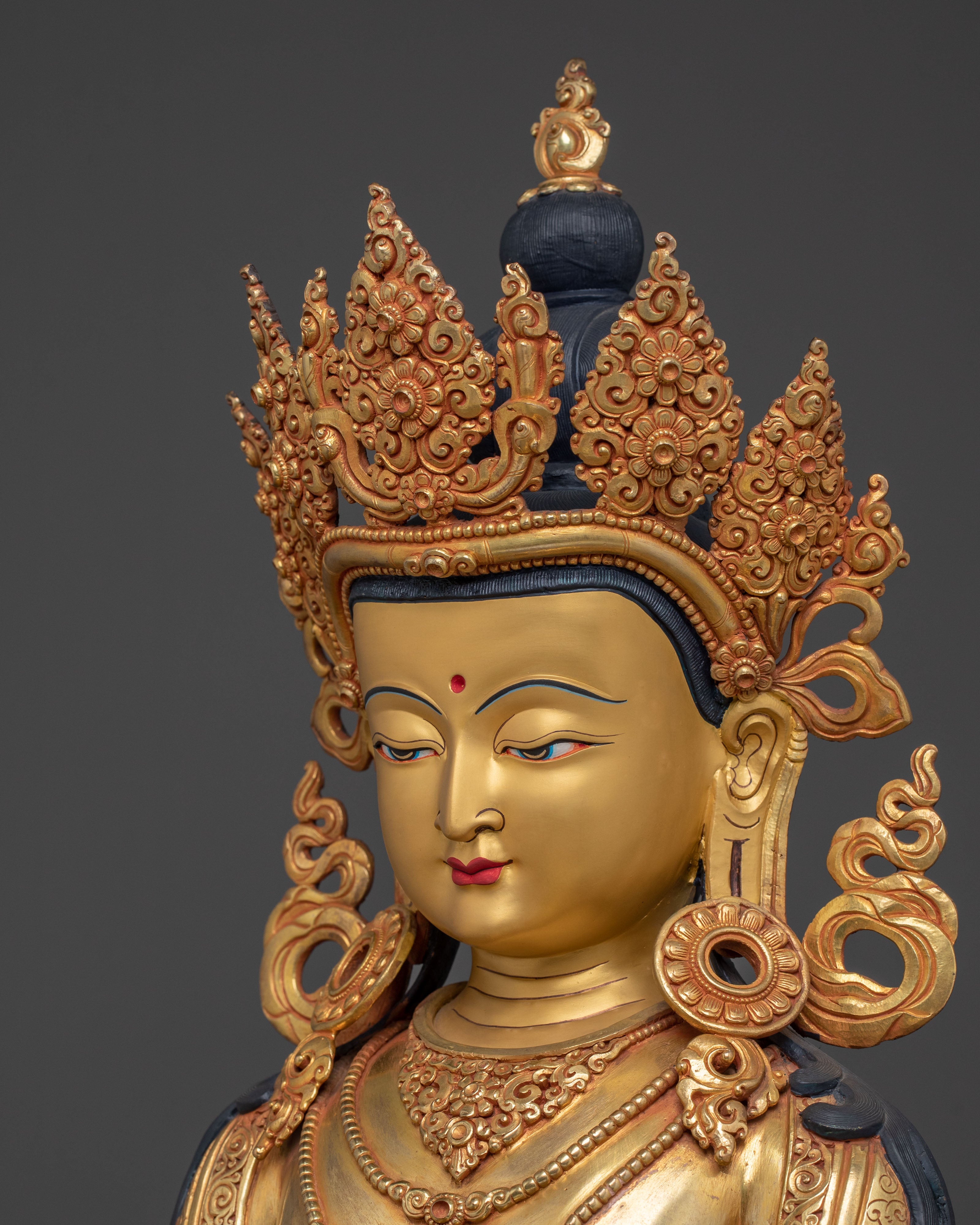 Amitayus Buddha Statue | 24K Gold Gilded Figurine