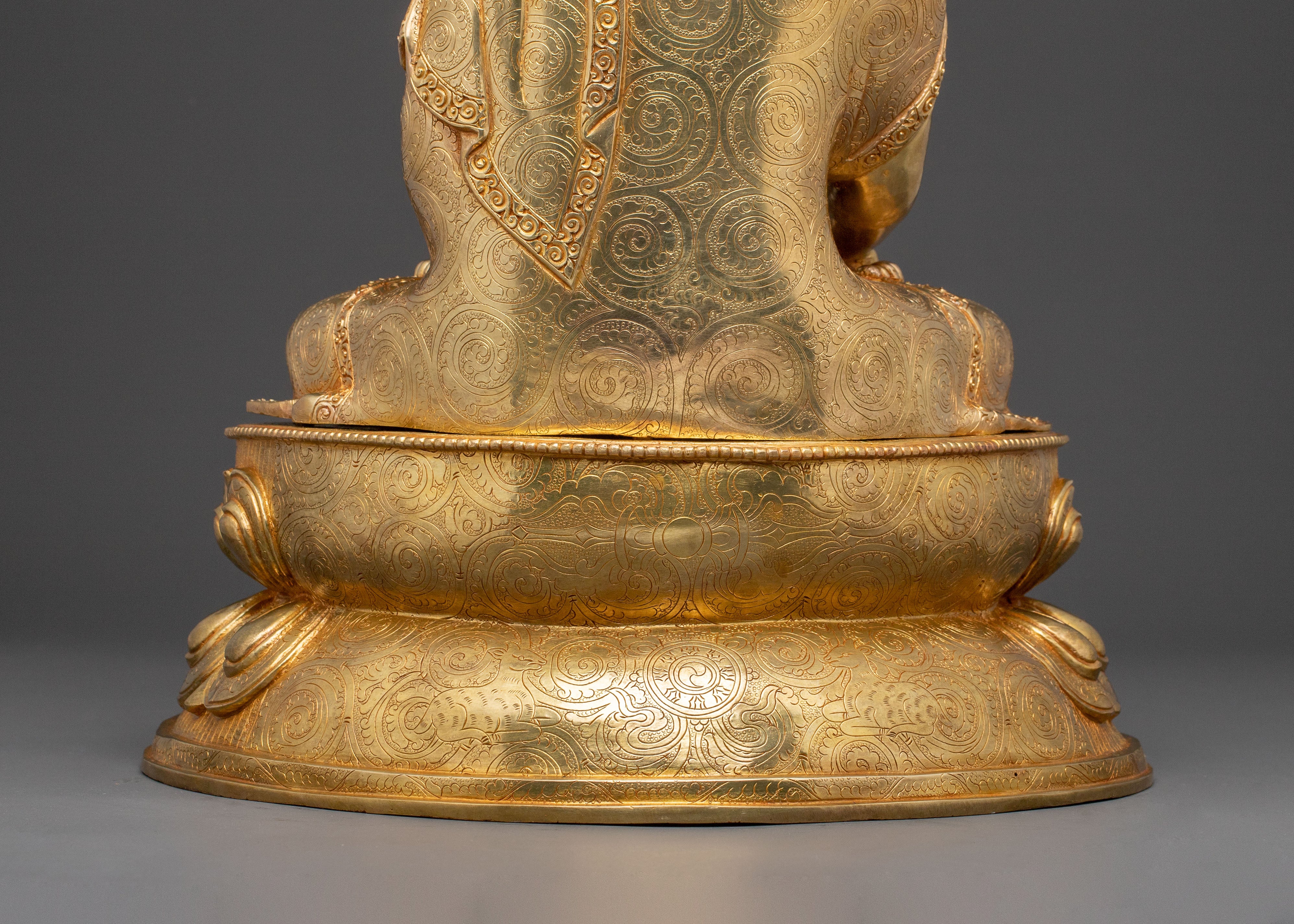Golden Shakyamuni Buddha Sacred Statue | 24k Gold Glided