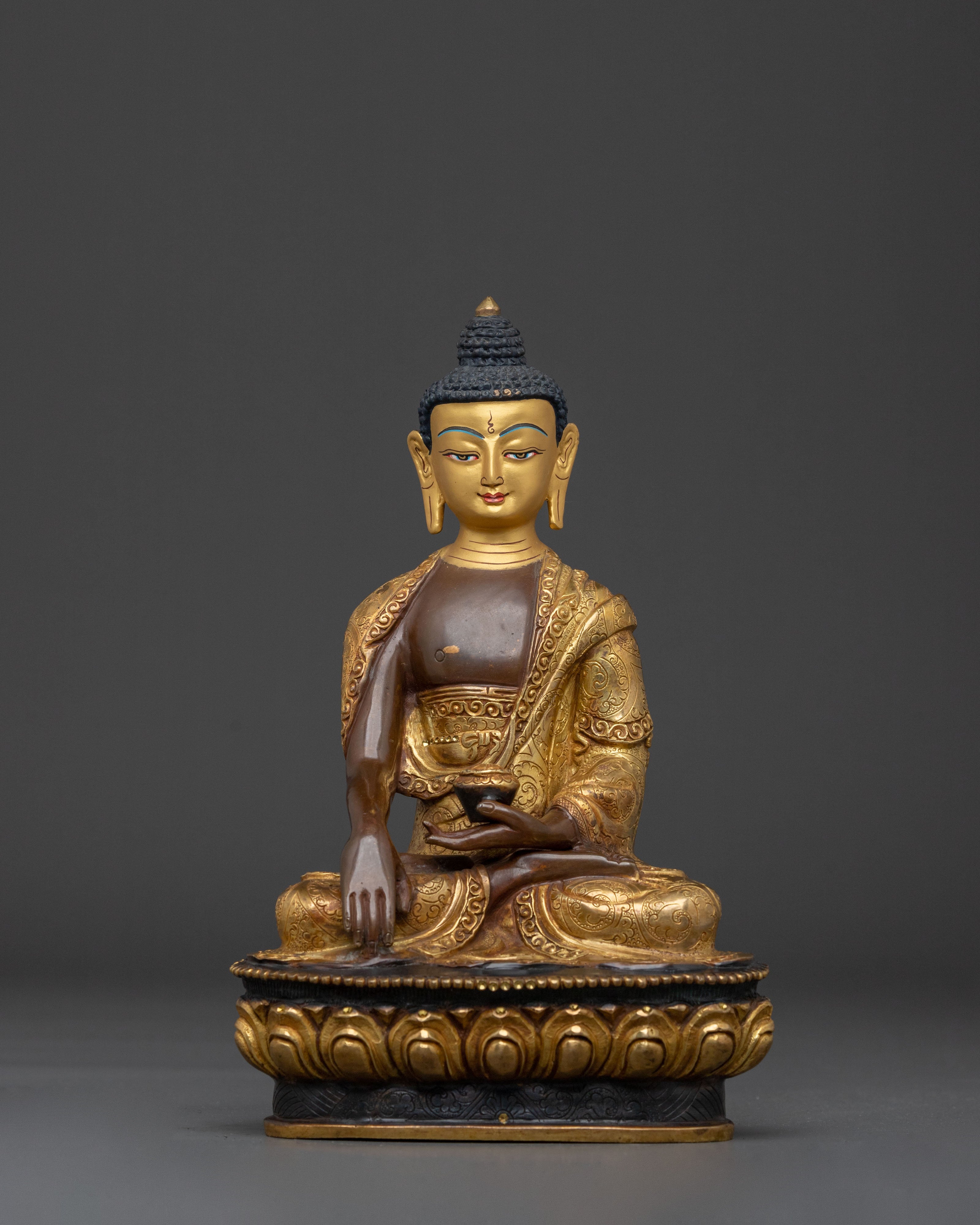 Shakyamuni Buddha Meditation Statue | 24K Gold Gilded