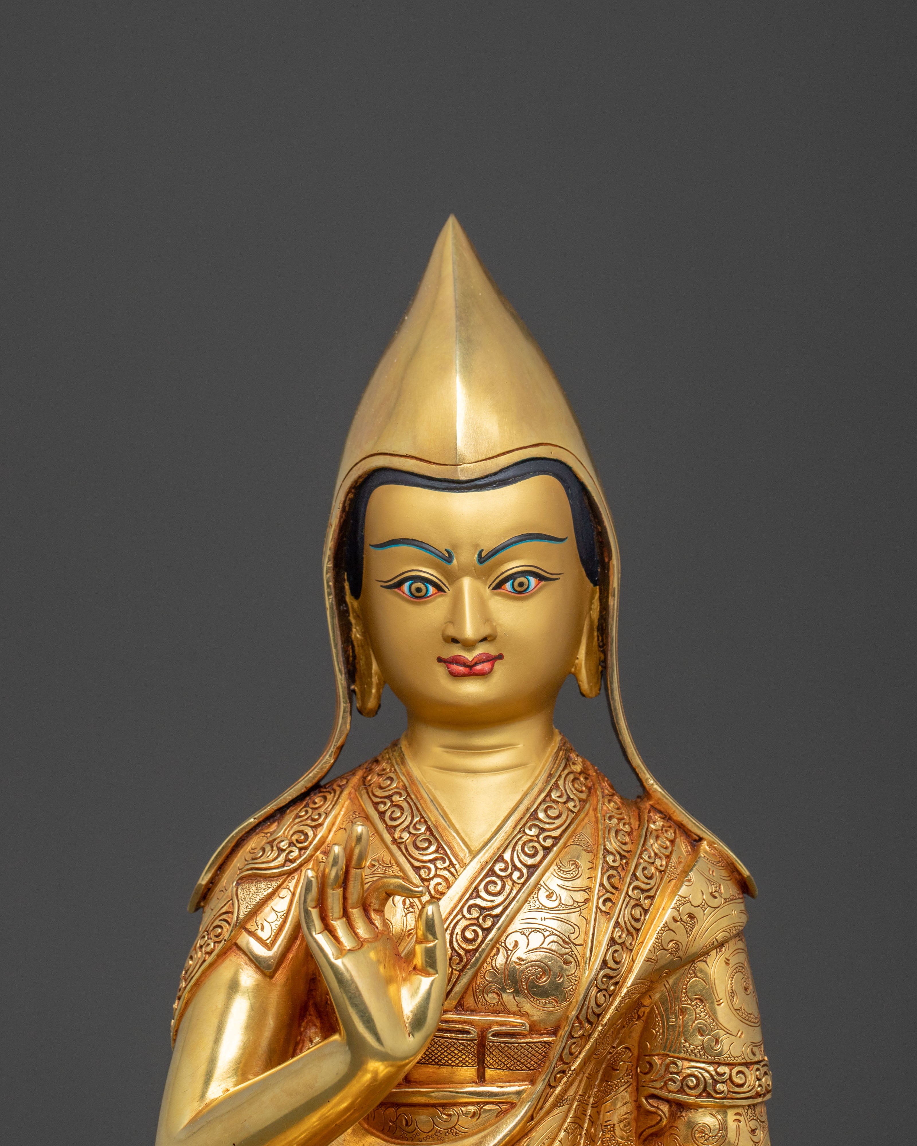 Tsongkhapa Disciples Meditating Statue | Spiritual Protection