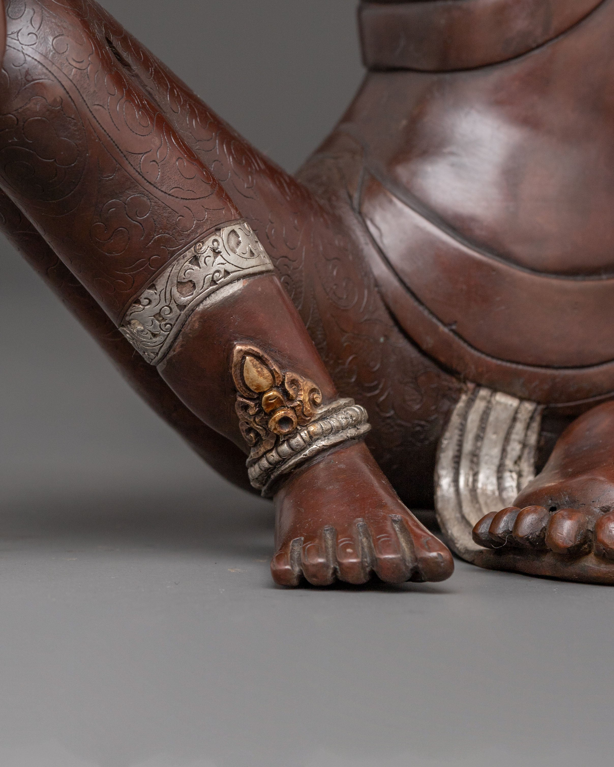 Oxidized Statue of Lokeshwor | Silver Plated Artwork