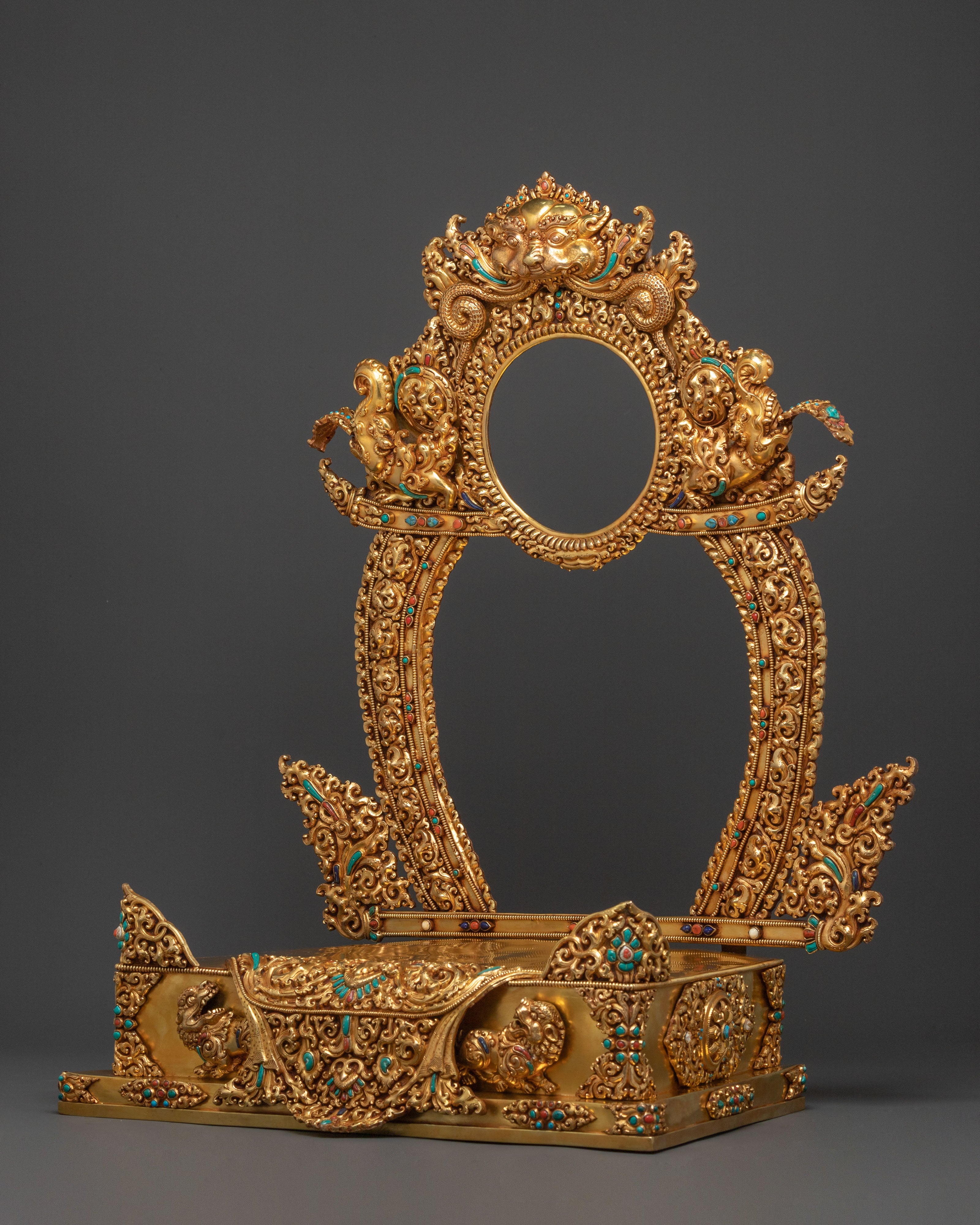 Exquisite 24K Gold Gilded Tibetan Throne