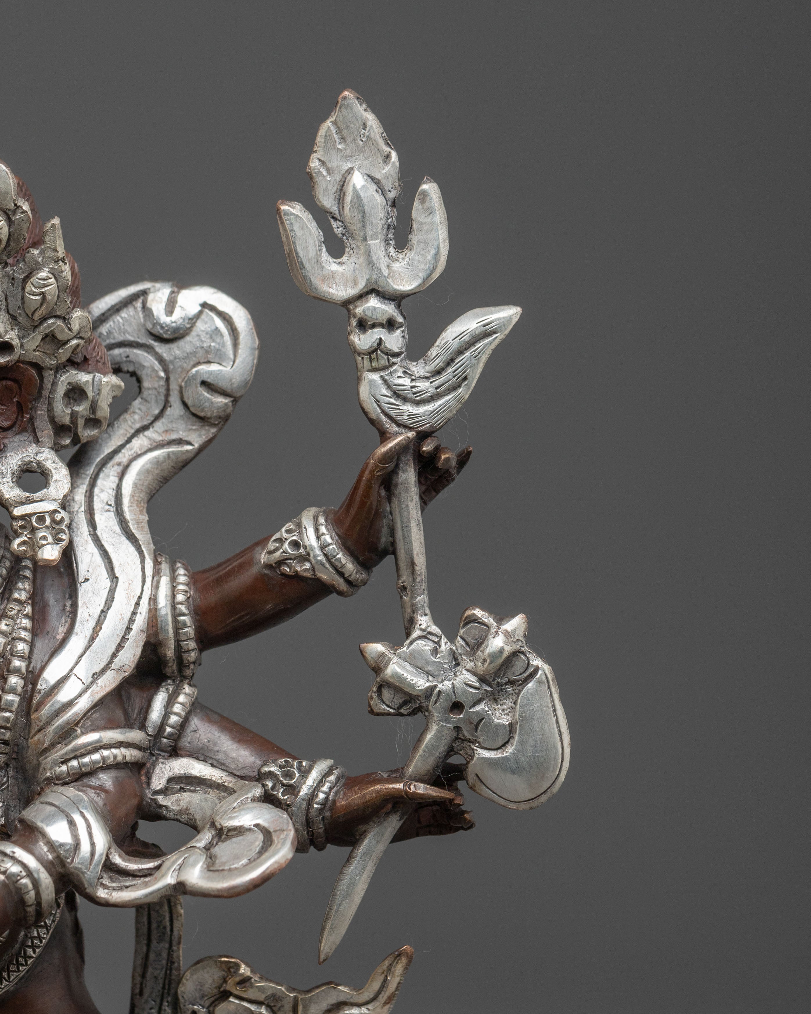 White Mahakala Sacred Statue | Protector Figure