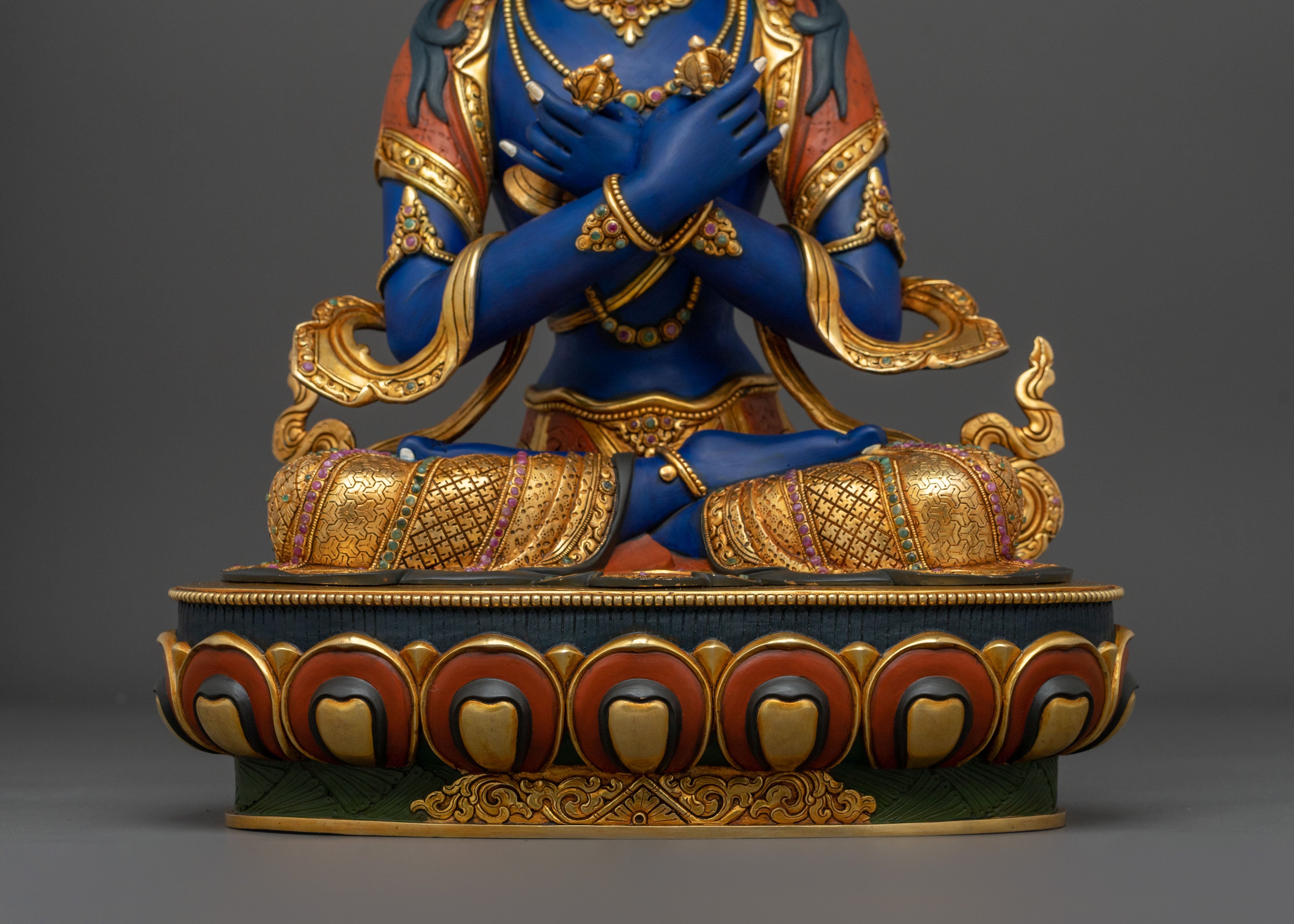 Vajradhara Statue | Exquisite 24K Gold Gilded Figurine