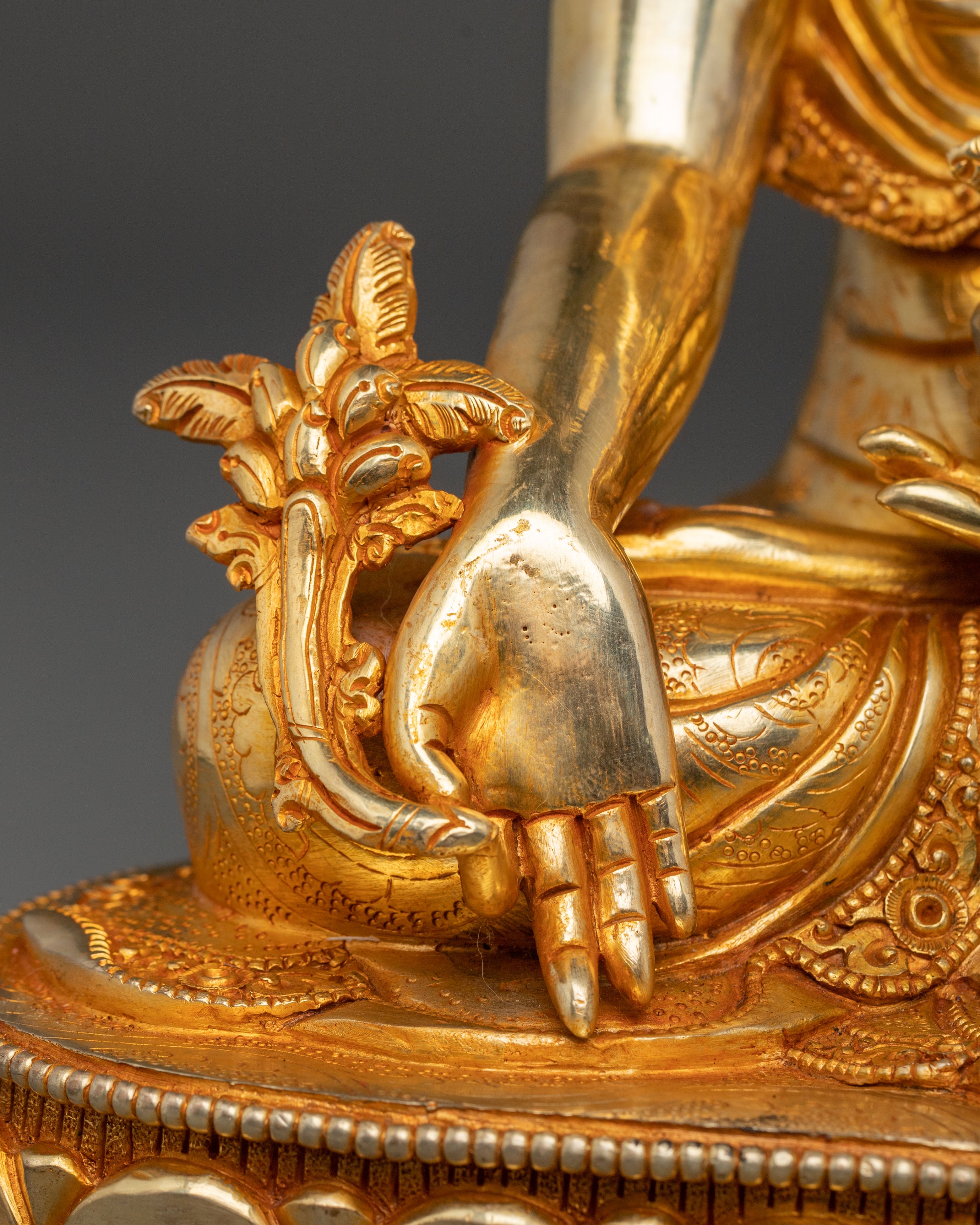 Healing Buddha Medicine Buddha Statue | 24K Gold Gilded Copper