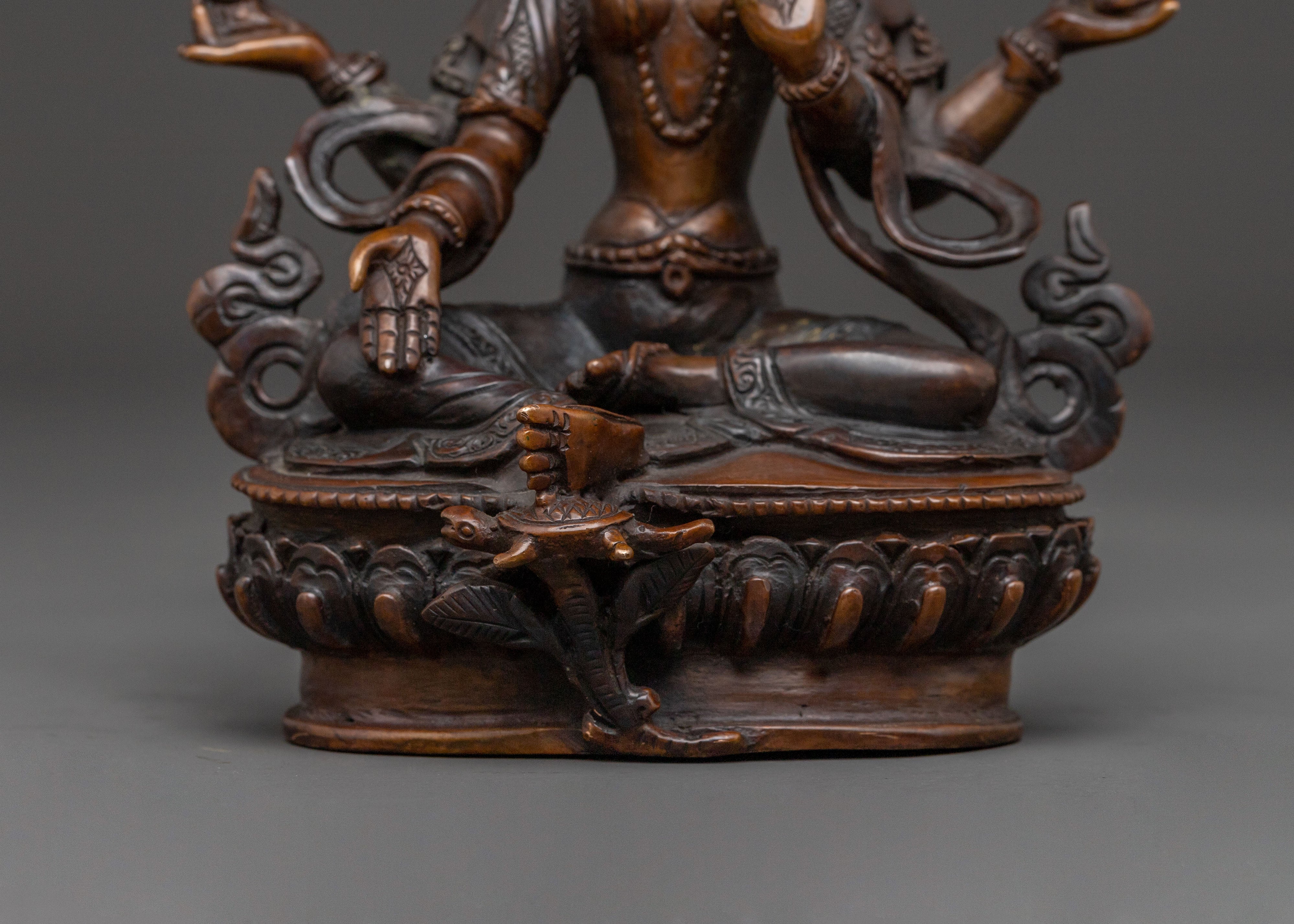Goddess Laxmi Spiritual Statue – Oxidized Copper Masterpiece