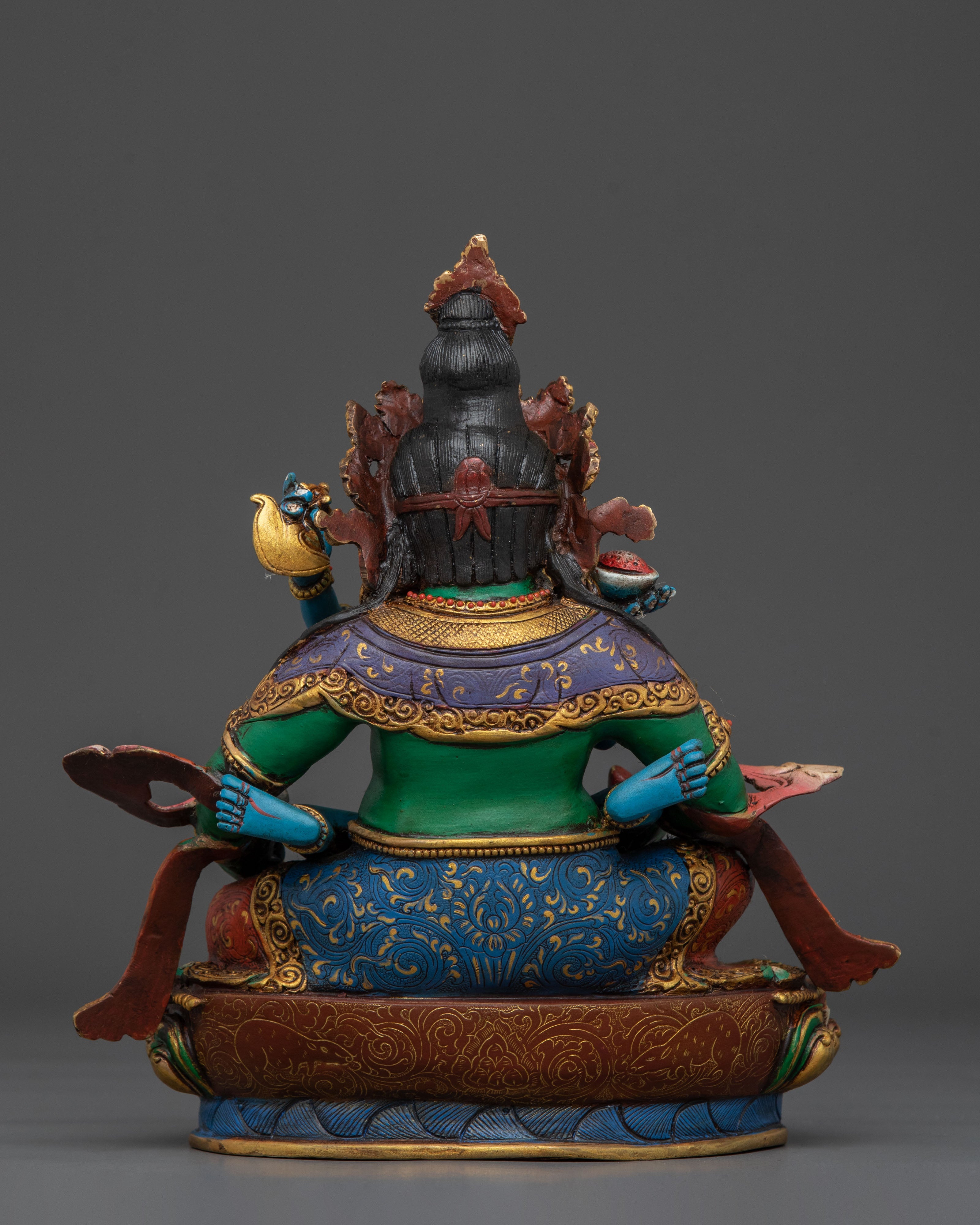 Green Dzambhala Statue | Handcrafted Wealth Deity