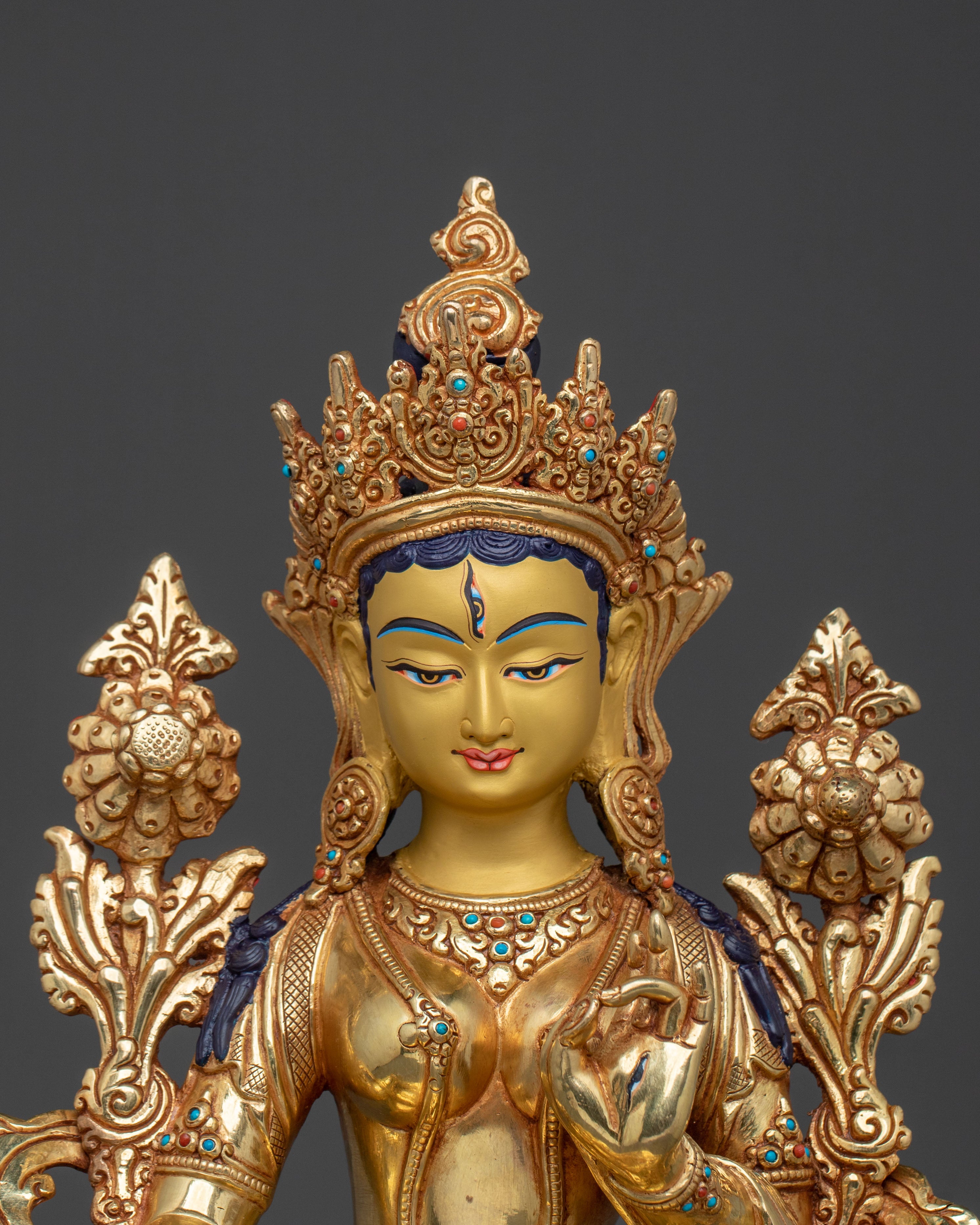 Handmade White Tara Goddess Sculpture | Meditation Altar Decor