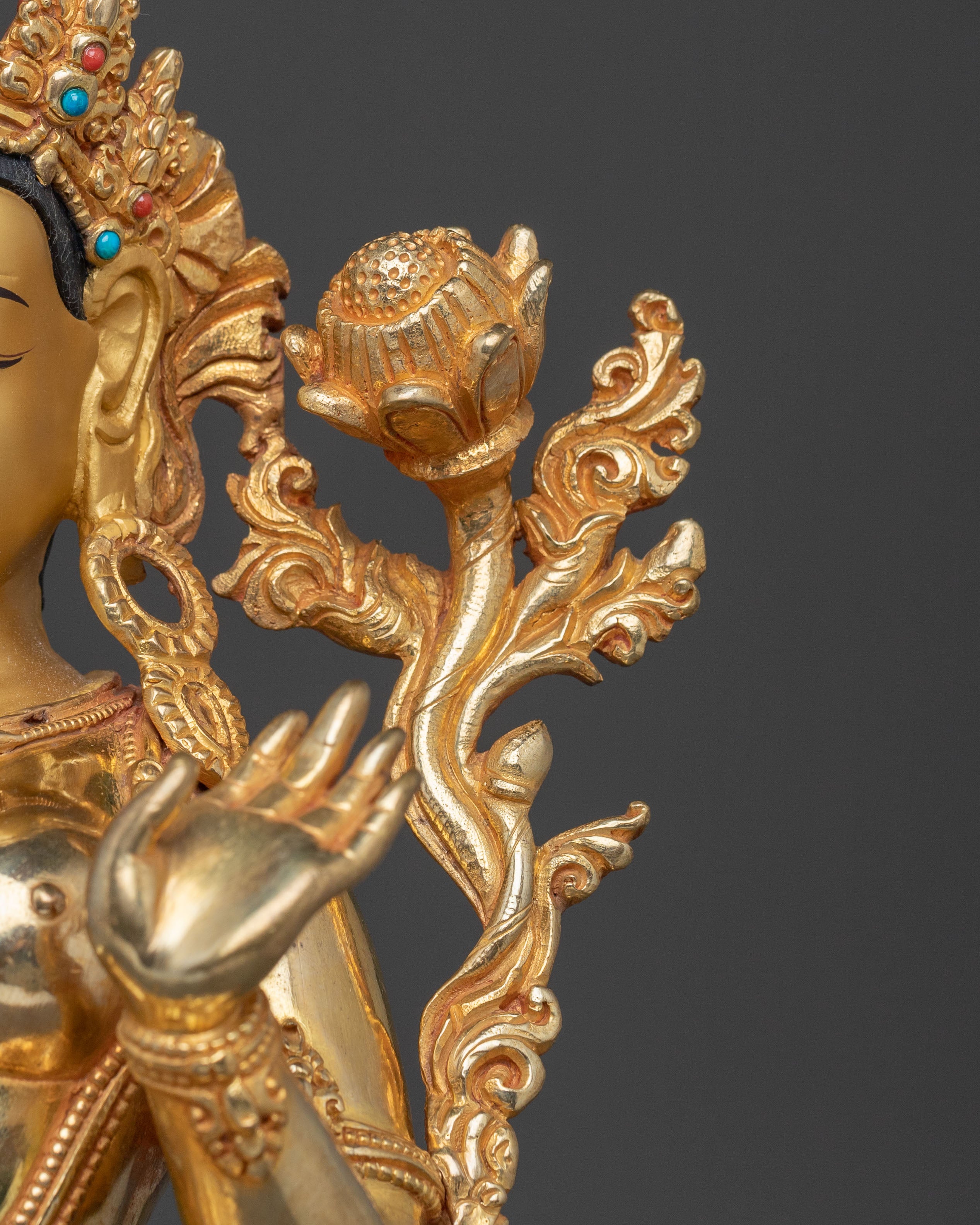Syama Tara Handcrafted Statue – Exquisite 24K Gold Gilded
