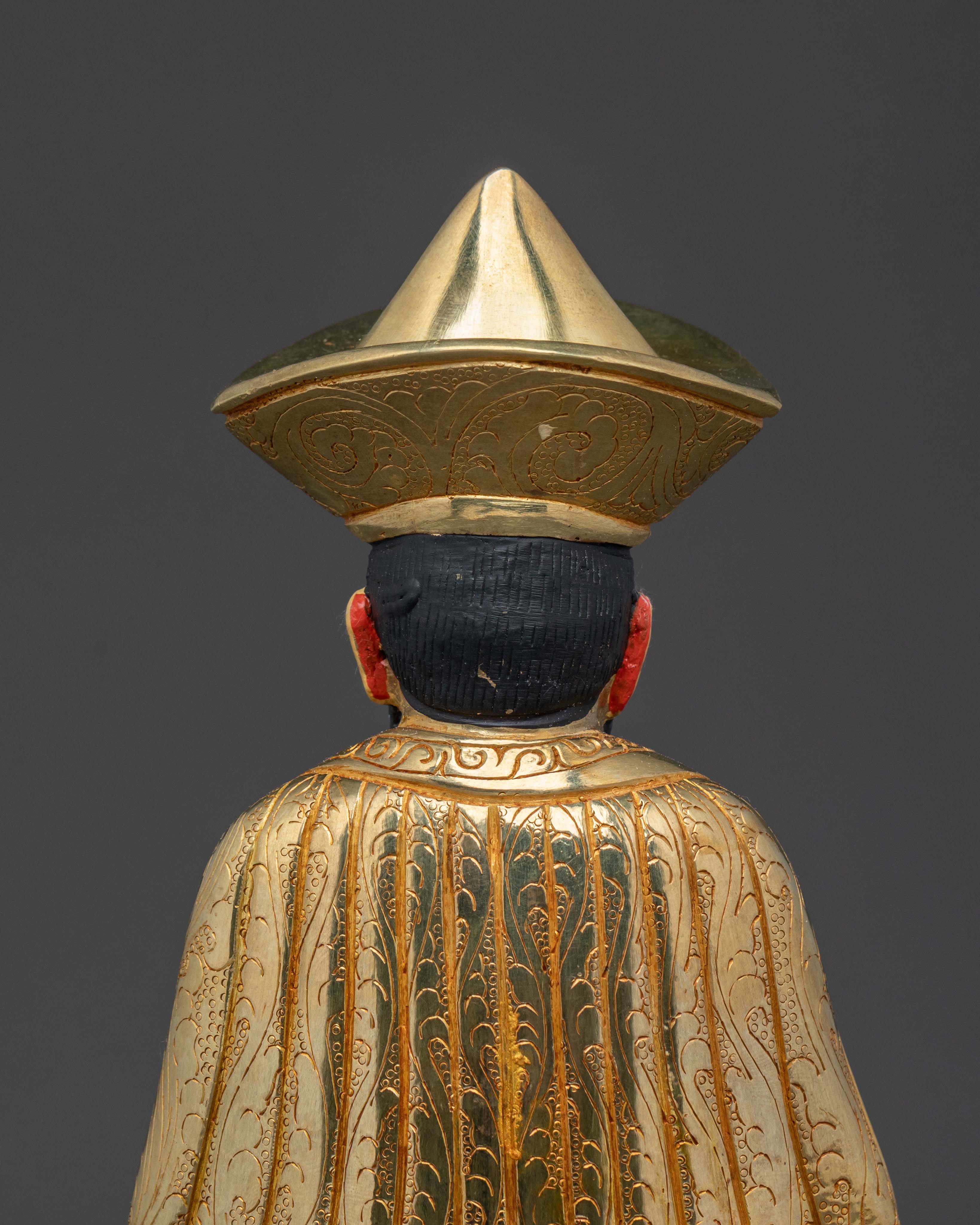 Guru Shapdum Statue | 24K Gold Gilded Buddhist Master