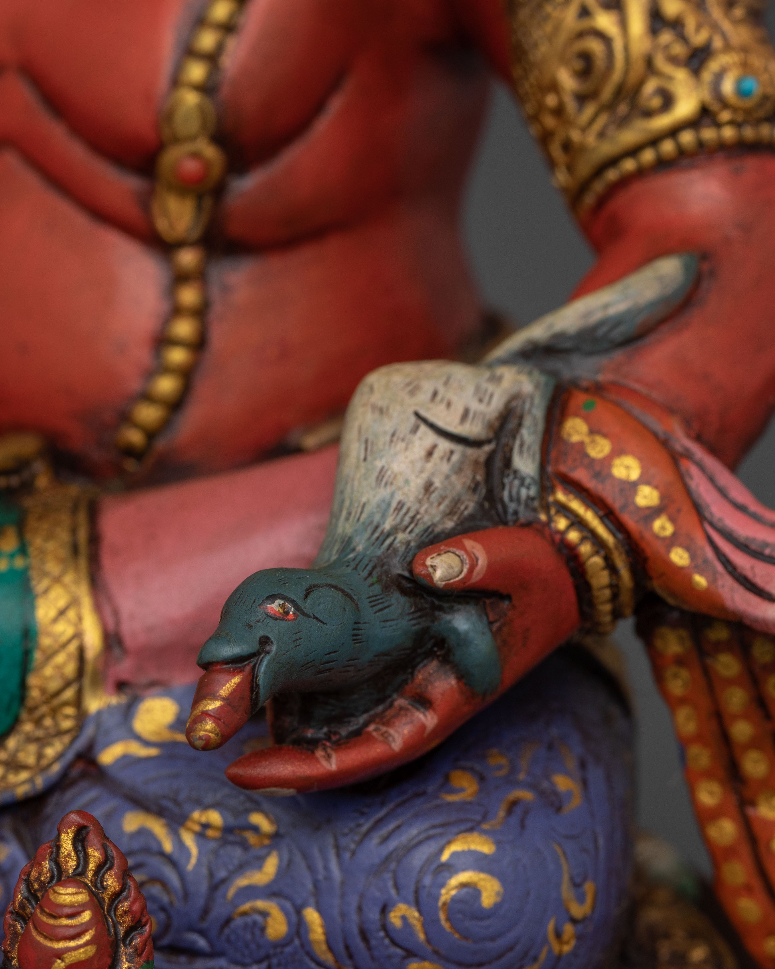 Red Dzambhala Statue | Tibetan Buddhist Deity