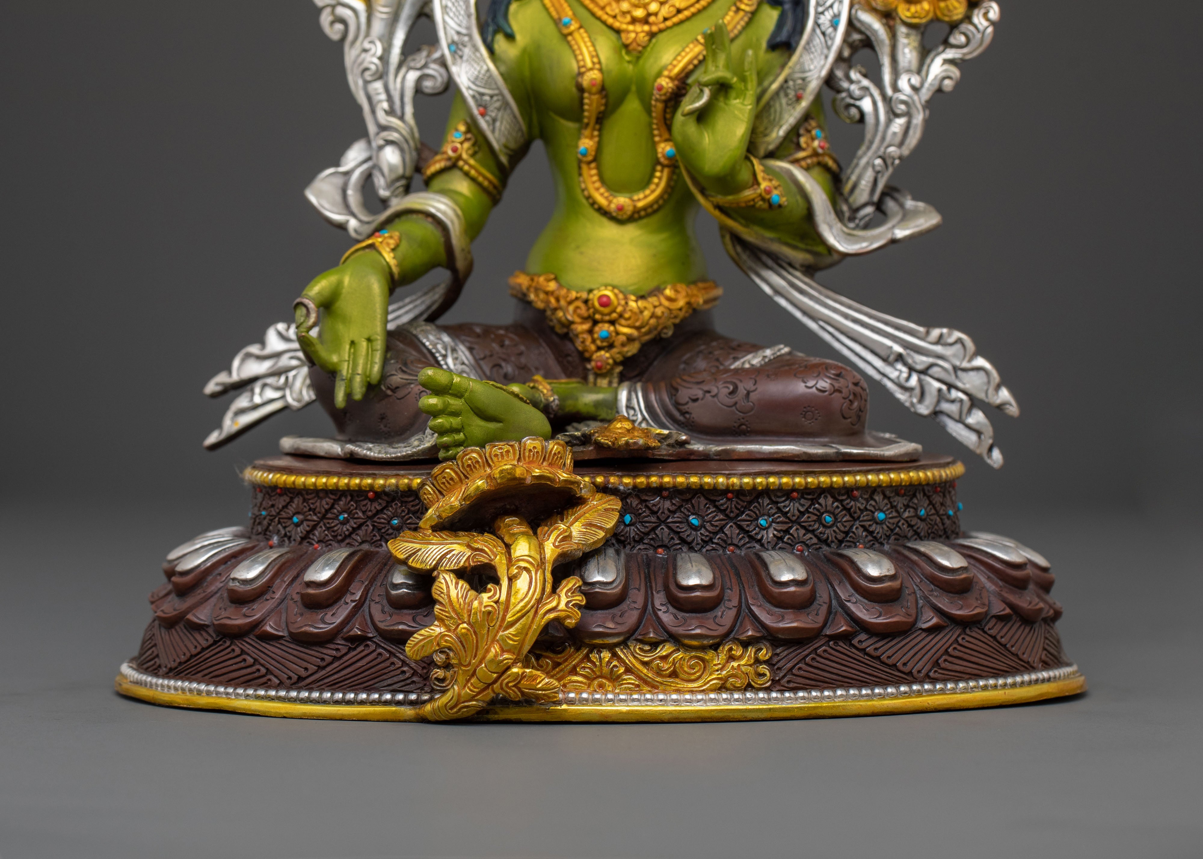 Green Tara Sculpture: Goddess of Compassion, Healing & Protection