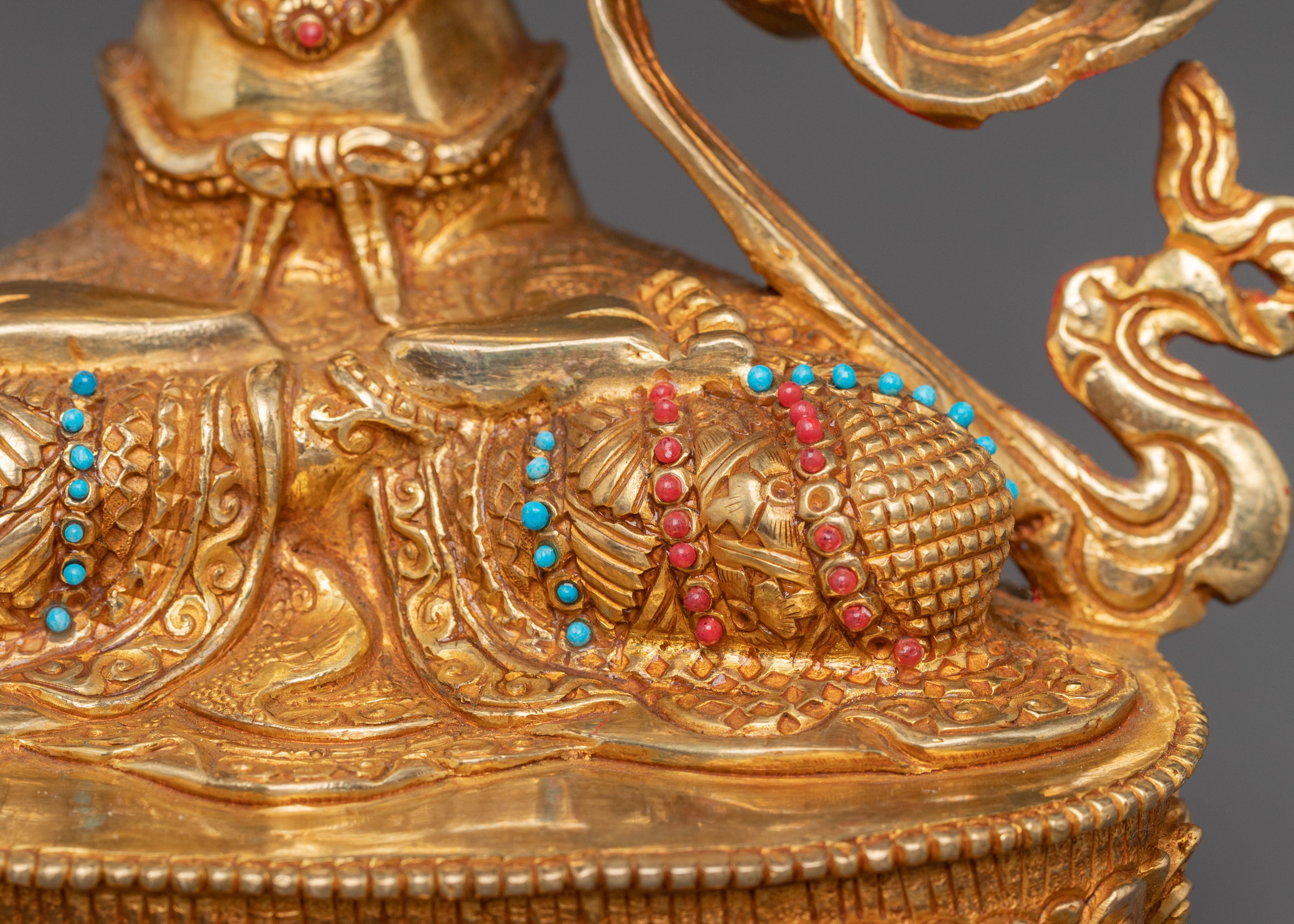 Manjushri Handmade Golden Statue | Tibetan Deity of Wisdom