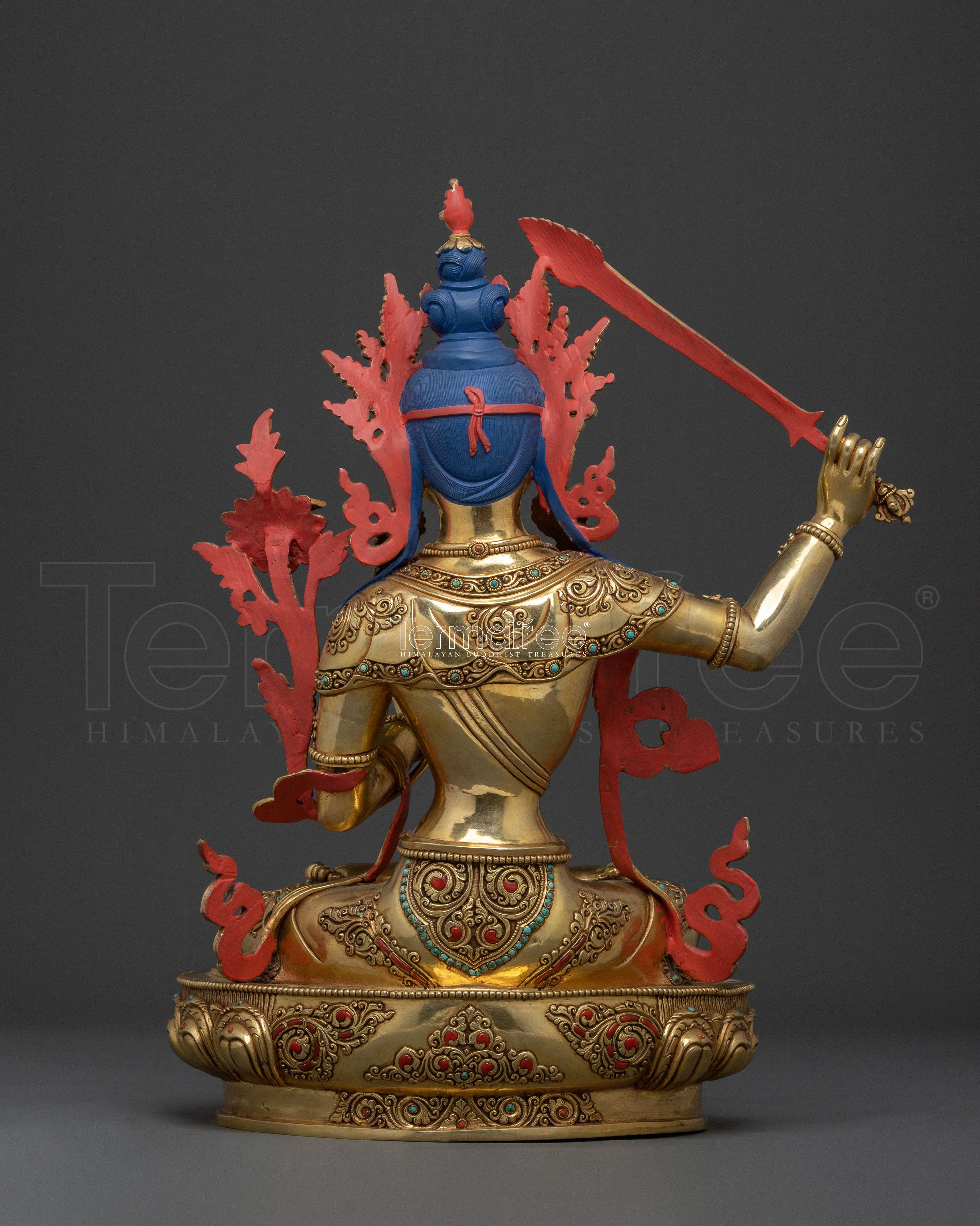 Manjushri Sacred Wisdom Statue | 24k Gold Glided