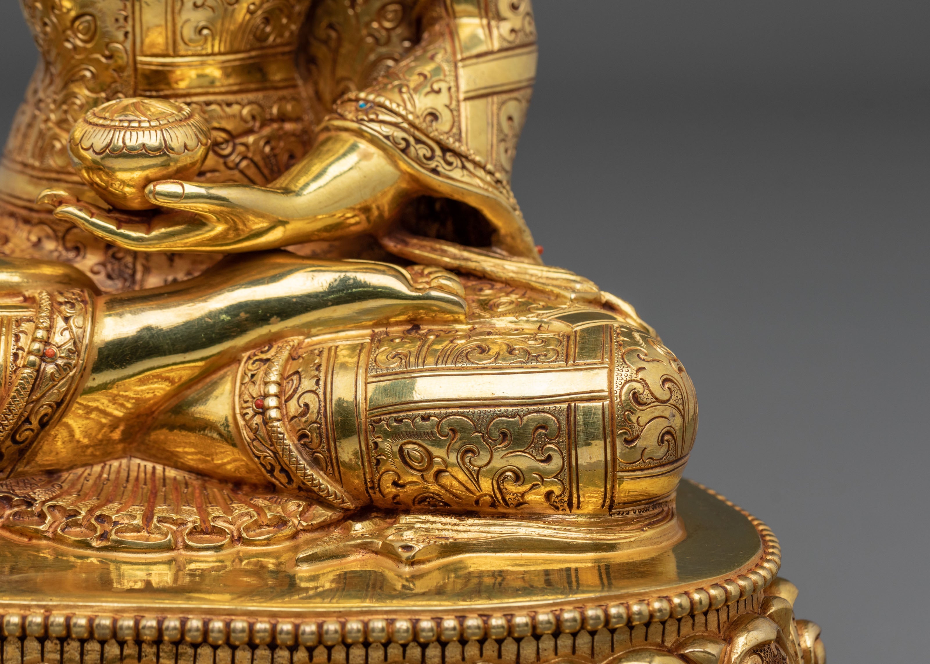 Shakyamuni Buddha Figurine with Copper Body | Buddhist Shrine