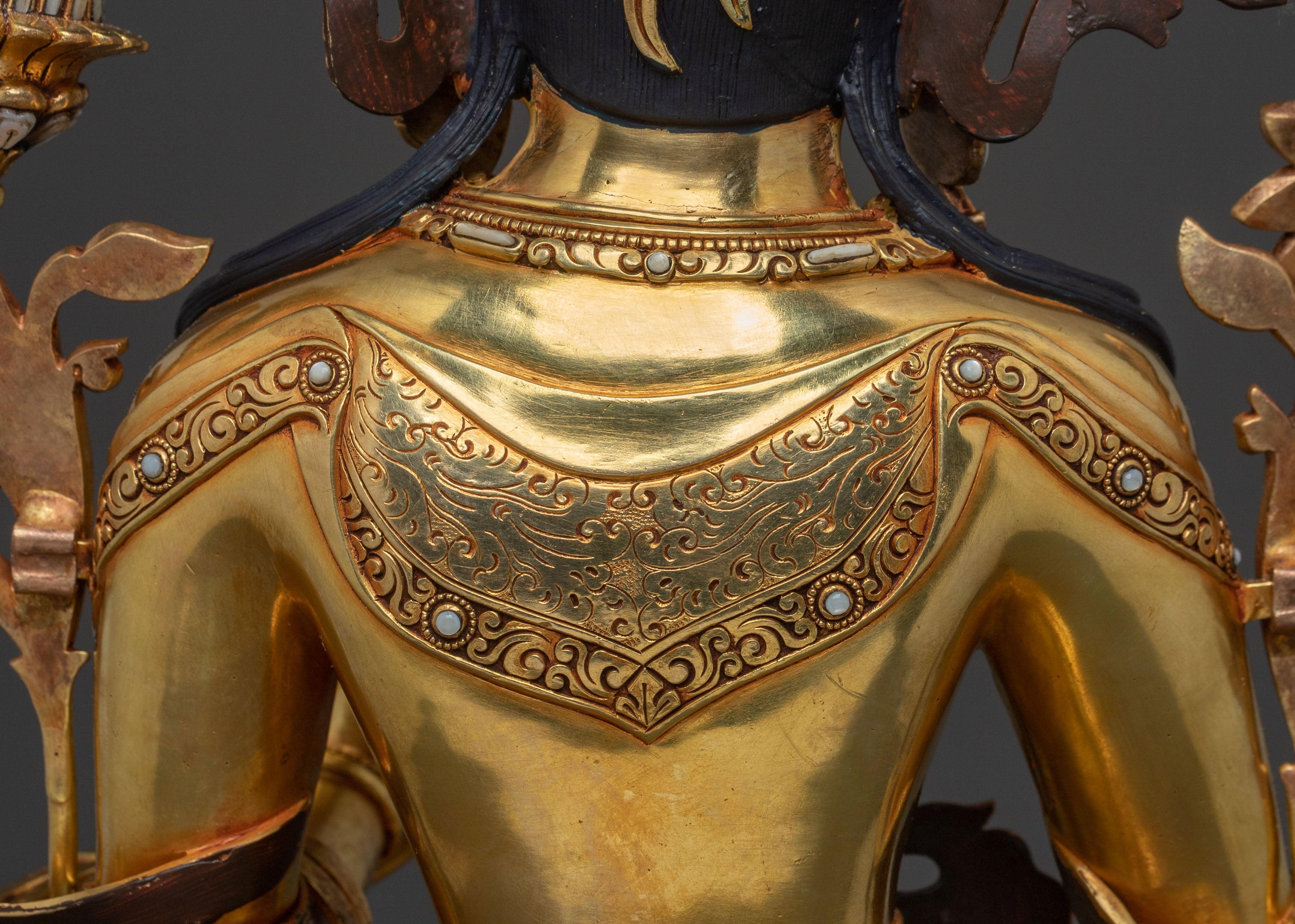 White Tara Healing Figure - 24K Gold Gilded Masterpiece