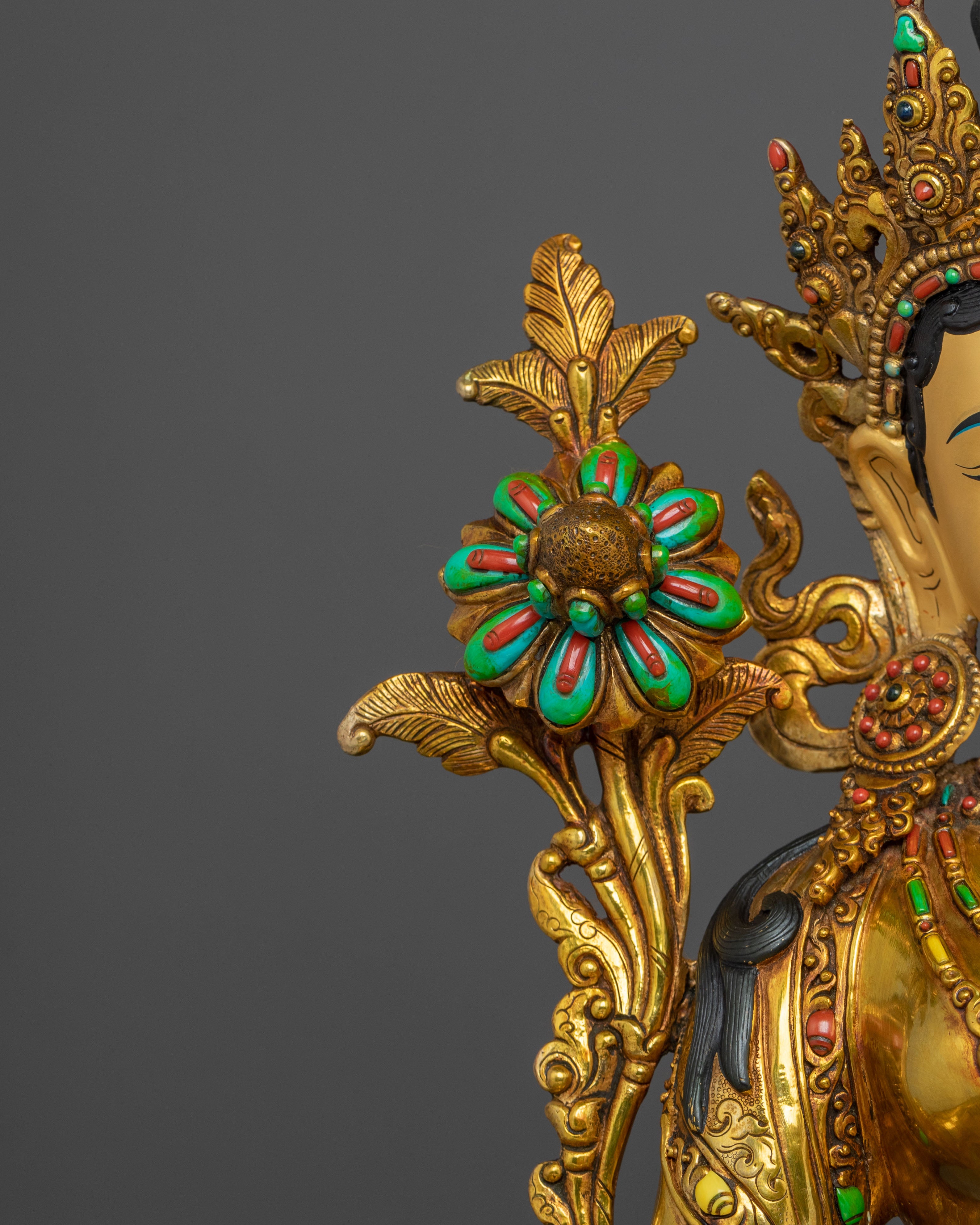 Tibetan Buddhist Goddess White Tara Statue | Longevity Deity Sculpture
